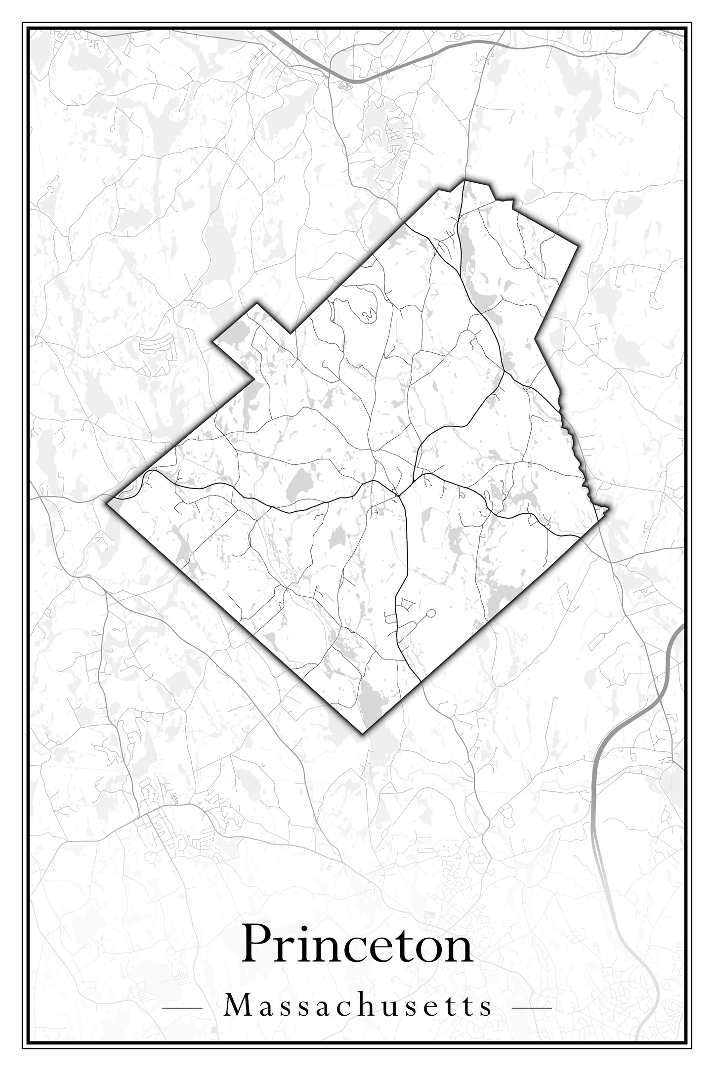 Massachusetts Towns - Street Map (Princeton - Randolph)