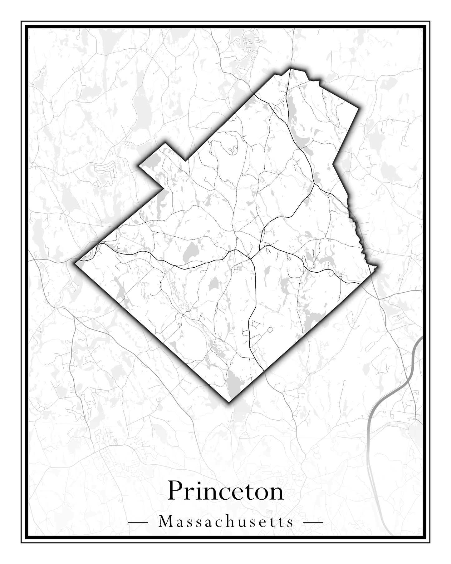 Massachusetts Towns - Street Map (Princeton - Randolph)