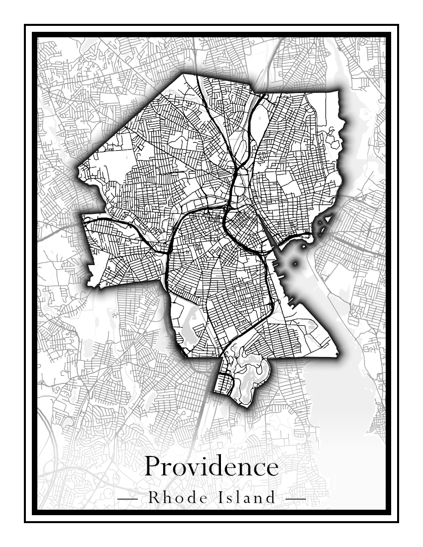 Rhode Island Towns - Street Map (North Smithfield - Providence)