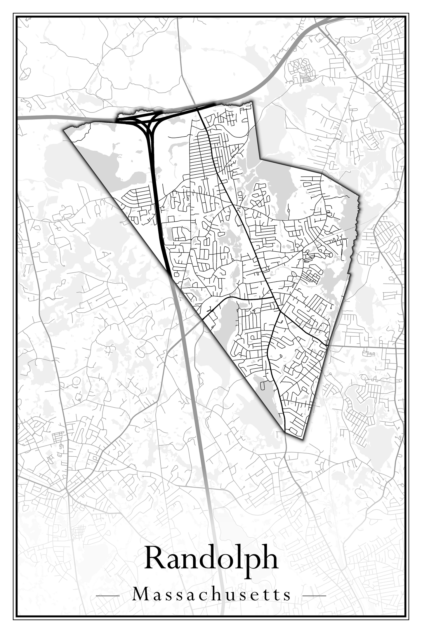 Massachusetts Towns - Street Map (Princeton - Randolph)