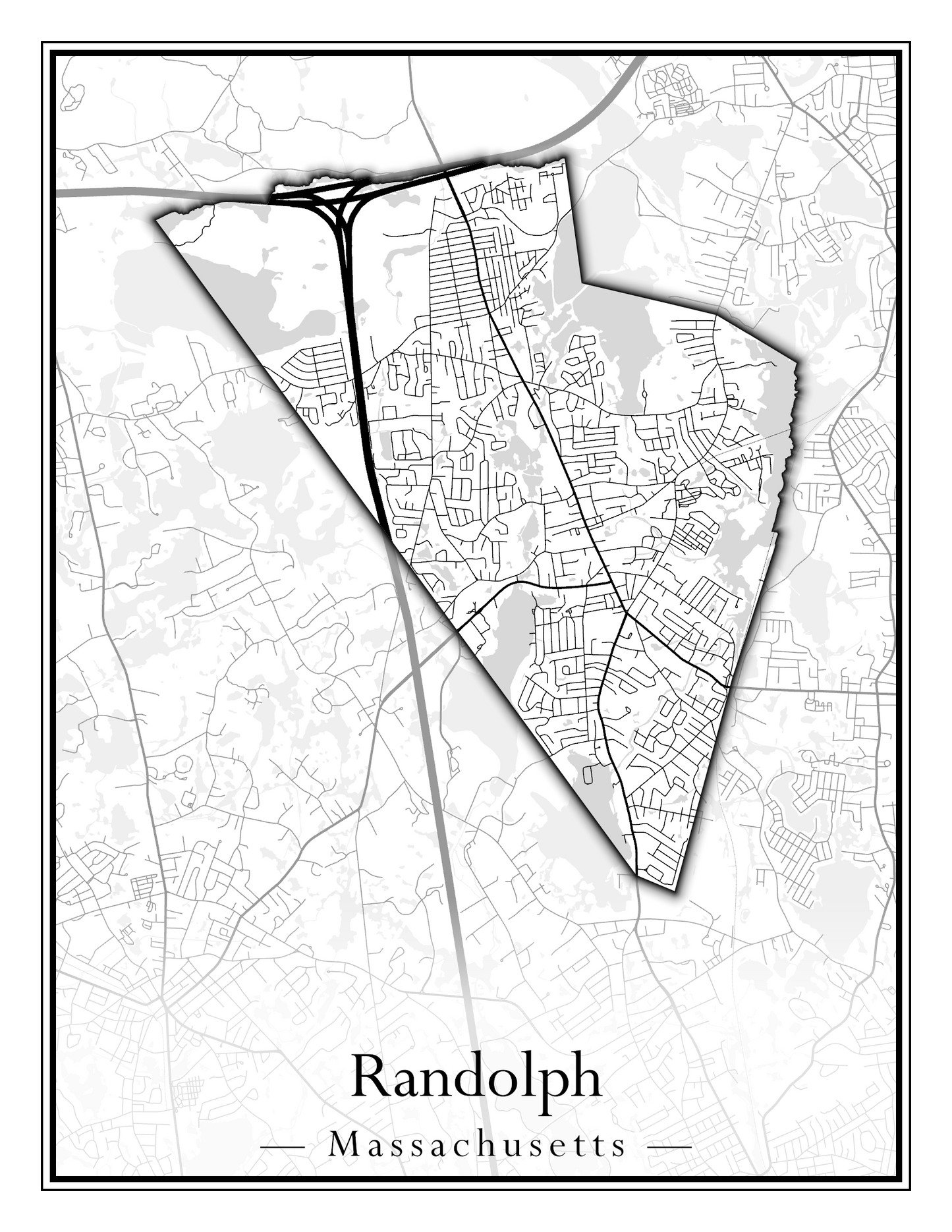 Massachusetts Towns - Street Map (Princeton - Randolph)