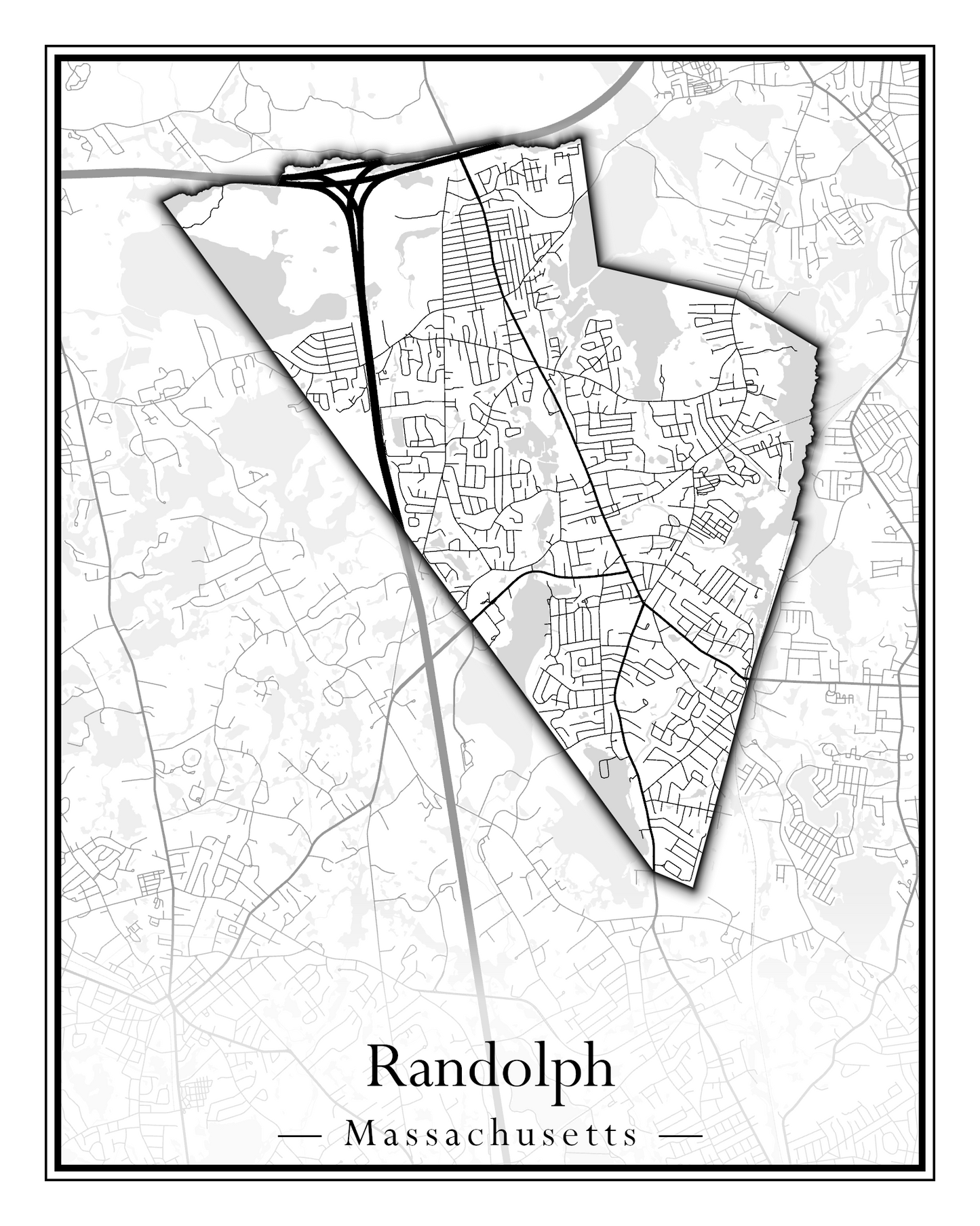 Massachusetts Towns - Street Map (Princeton - Randolph)