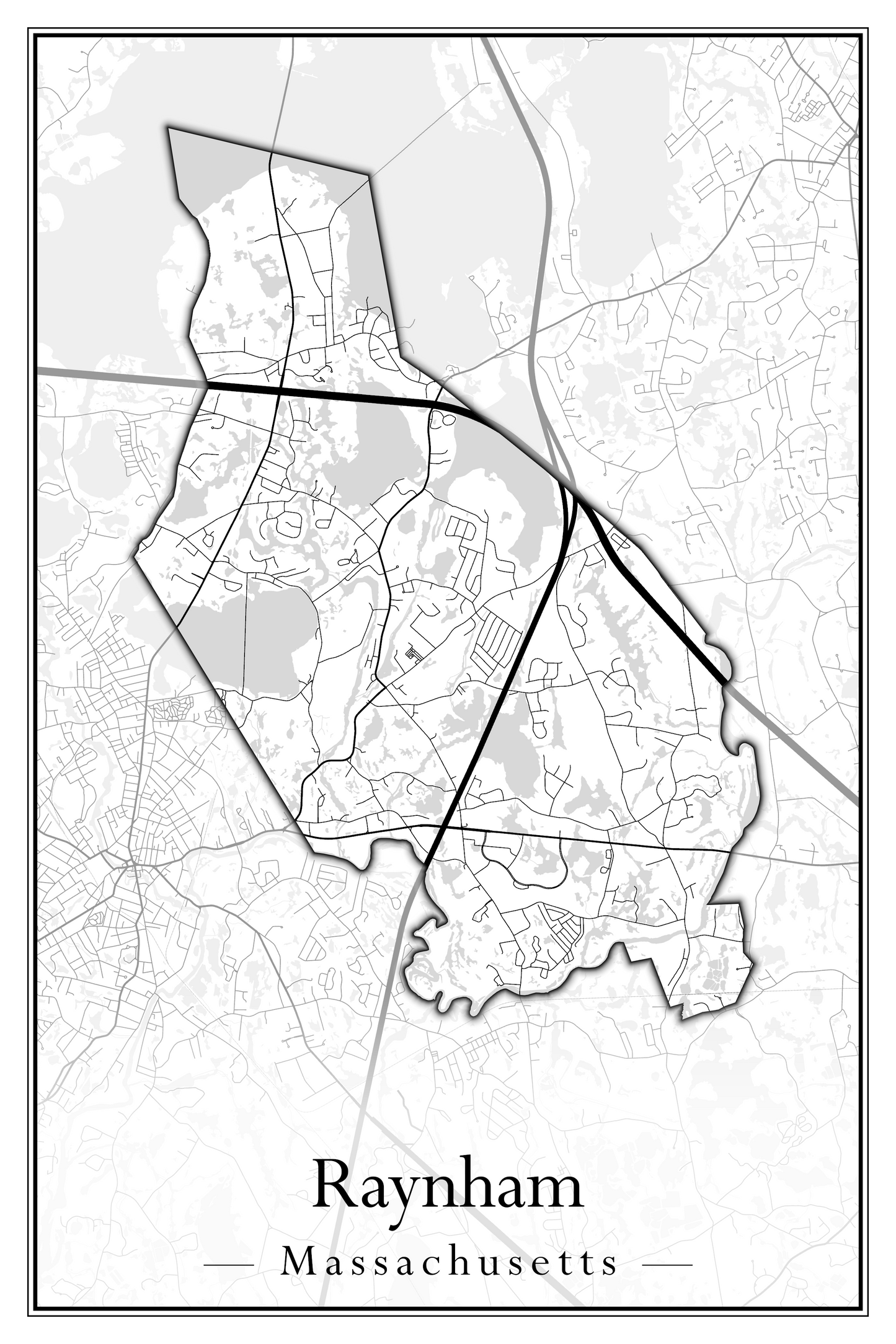 Massachusetts Towns - Street Map (Raynham - Revere)