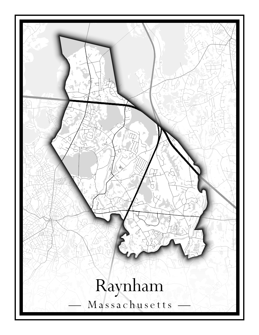 Massachusetts Towns - Street Map (Raynham - Revere)