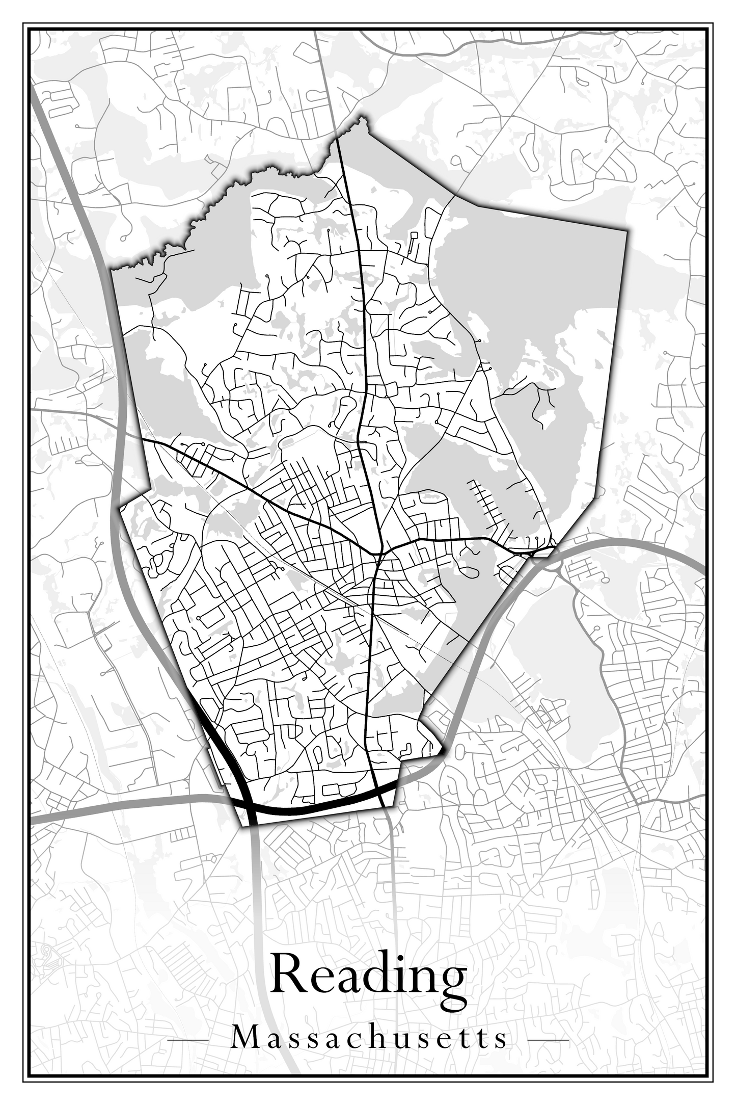 Massachusetts Towns - Street Map (Raynham - Revere)