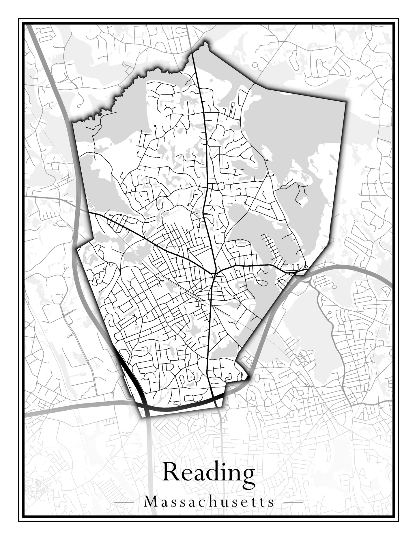 Massachusetts Towns - Street Map (Raynham - Revere)