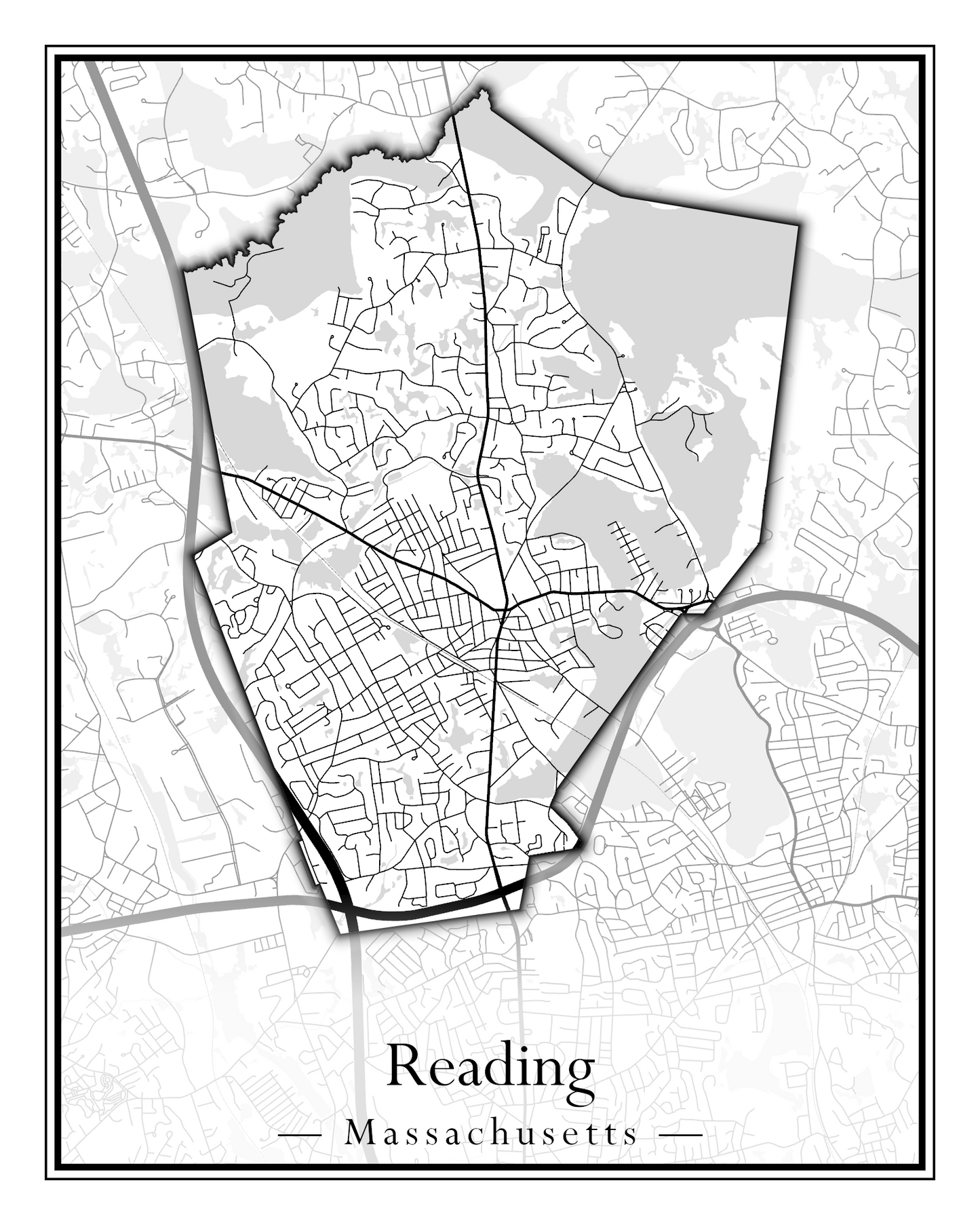 Massachusetts Towns - Street Map (Raynham - Revere)