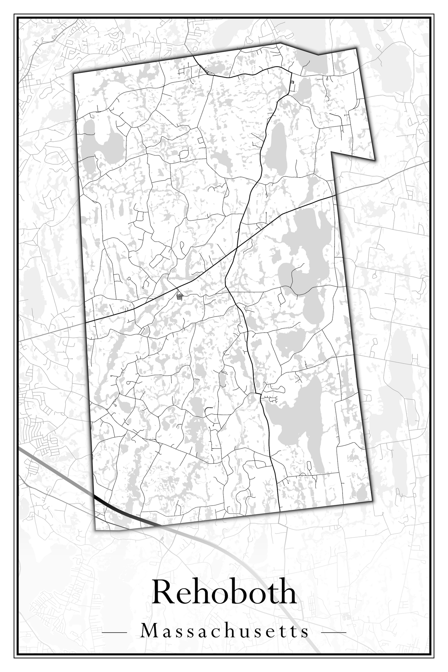 Massachusetts Towns - Street Map (Raynham - Revere)