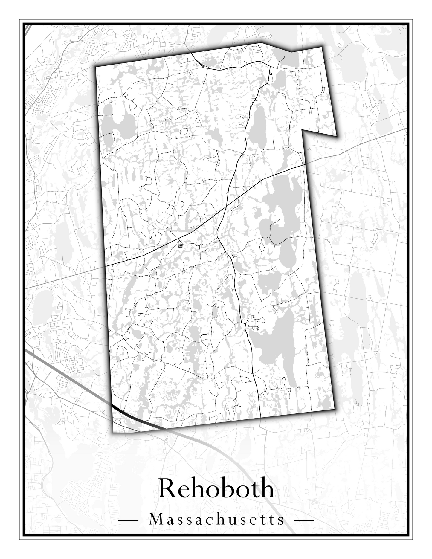 Massachusetts Towns - Street Map (Raynham - Revere)