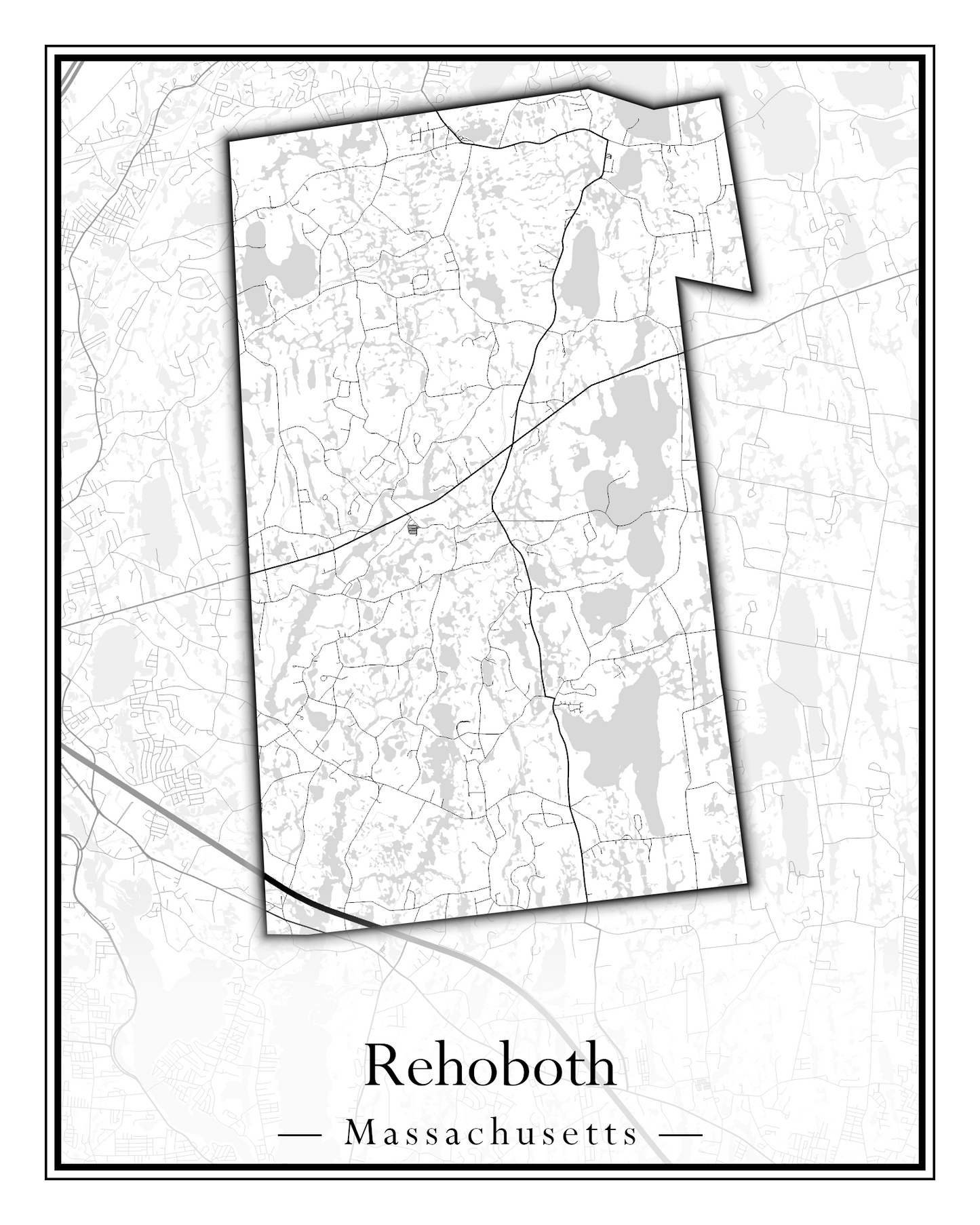 Massachusetts Towns - Street Map (Raynham - Revere)