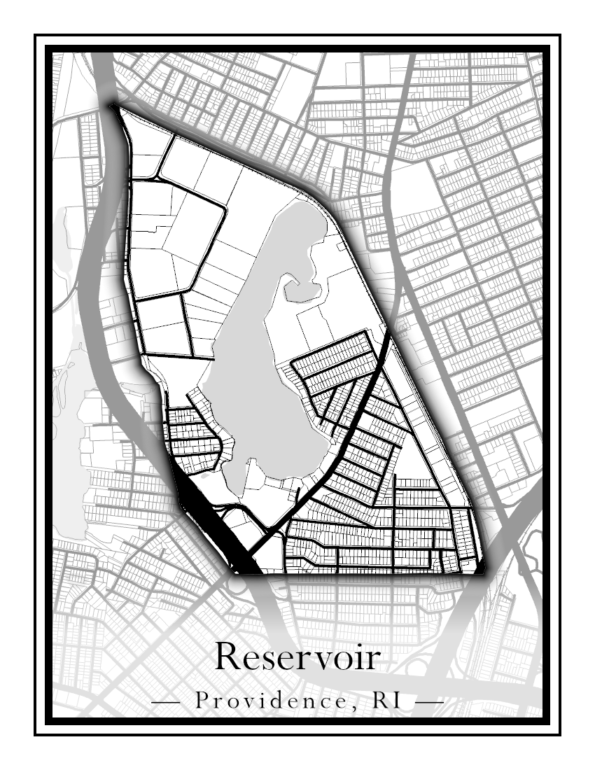 Providence Neighborhoods - Street Map (Mount Hope - Reservoir)