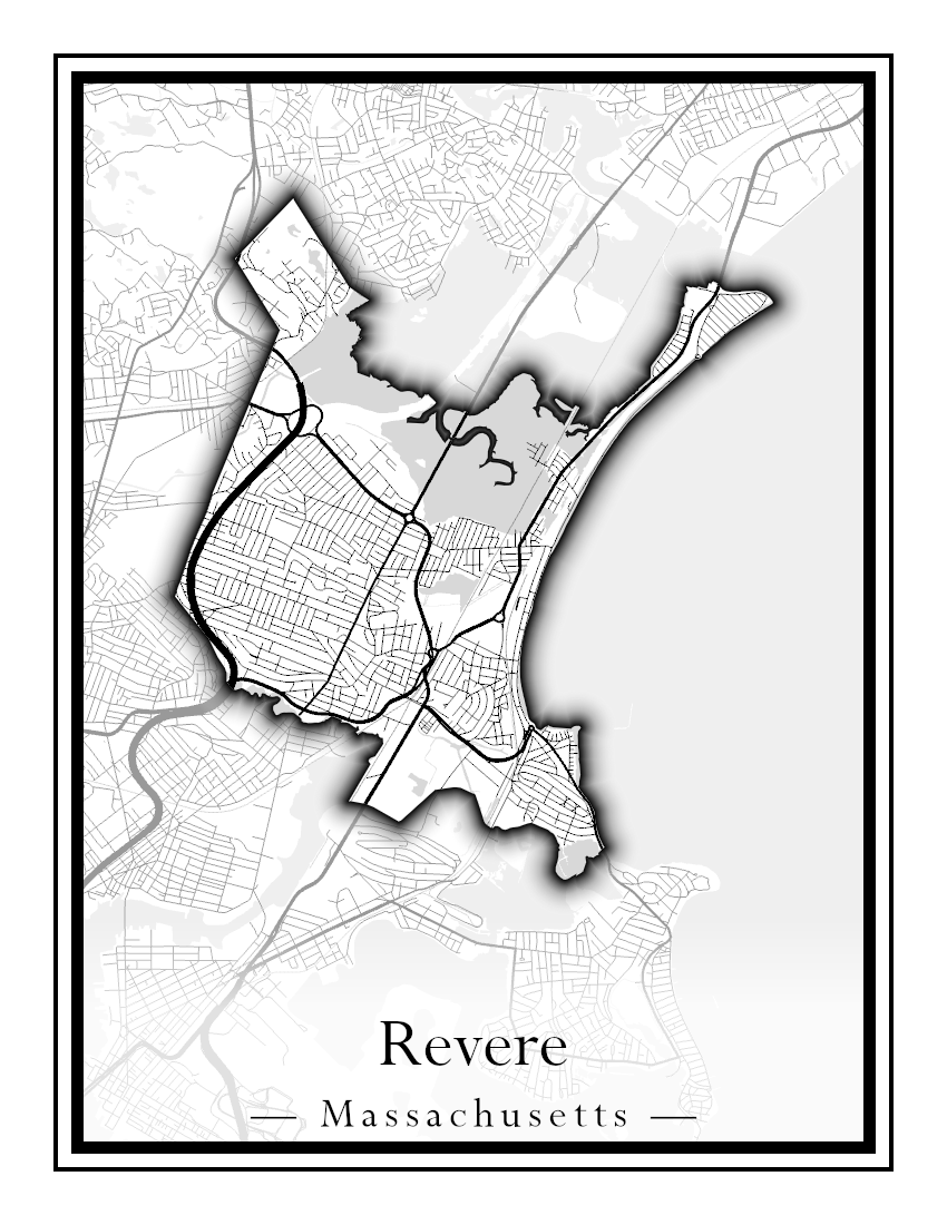 Massachusetts Towns - Street Map (Raynham - Revere)