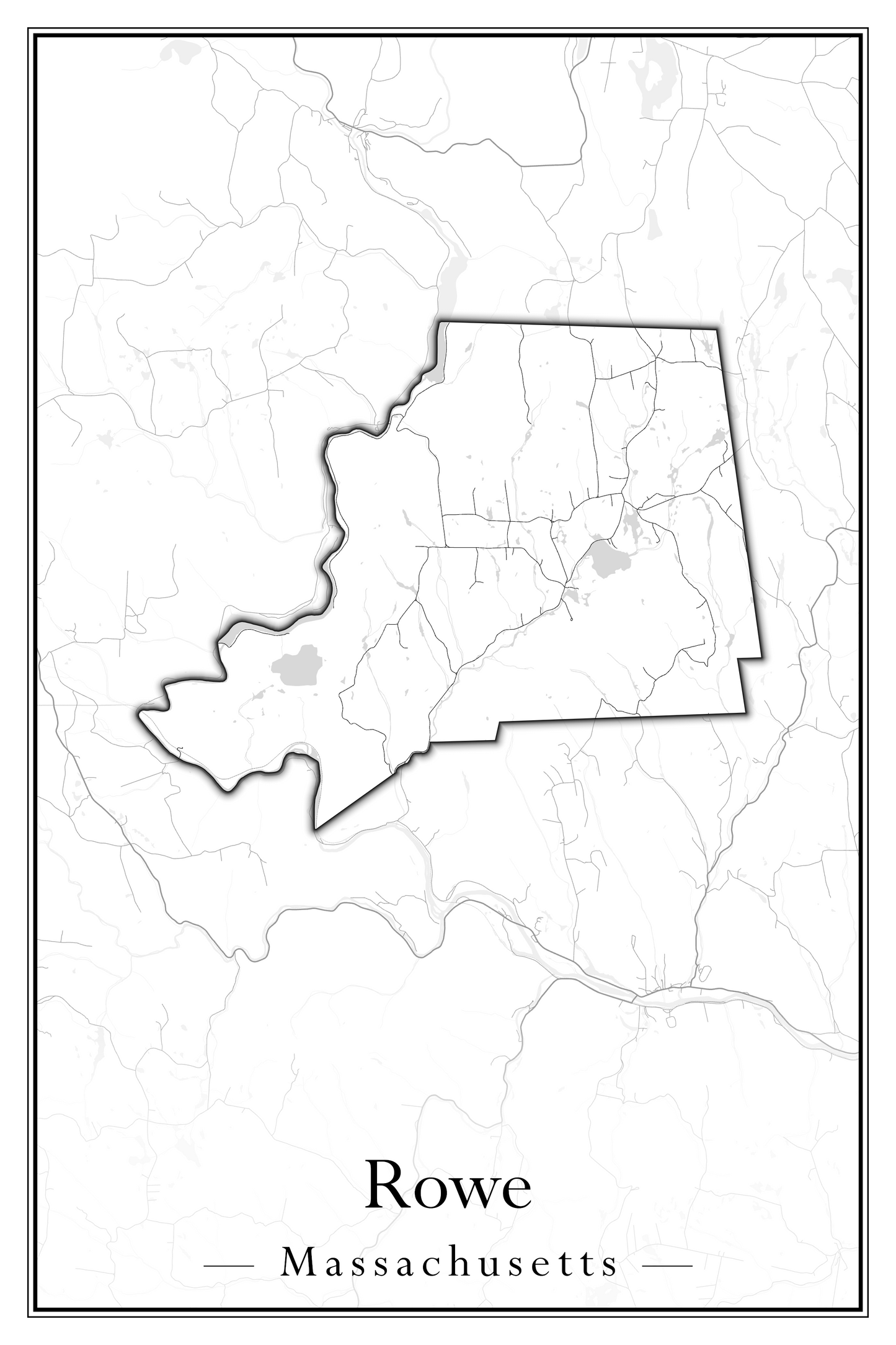 Massachusetts Towns - Street Map (Rowe - Russell)