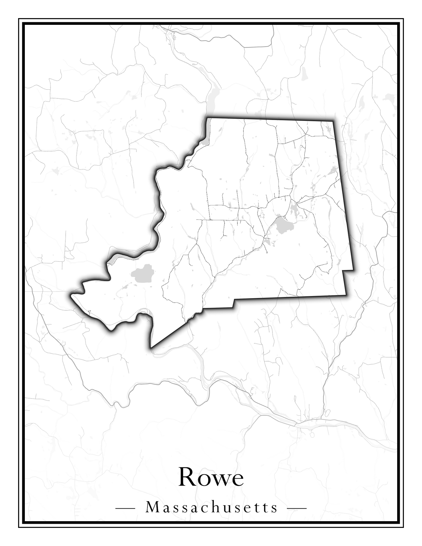 Massachusetts Towns - Street Map (Rowe - Russell)