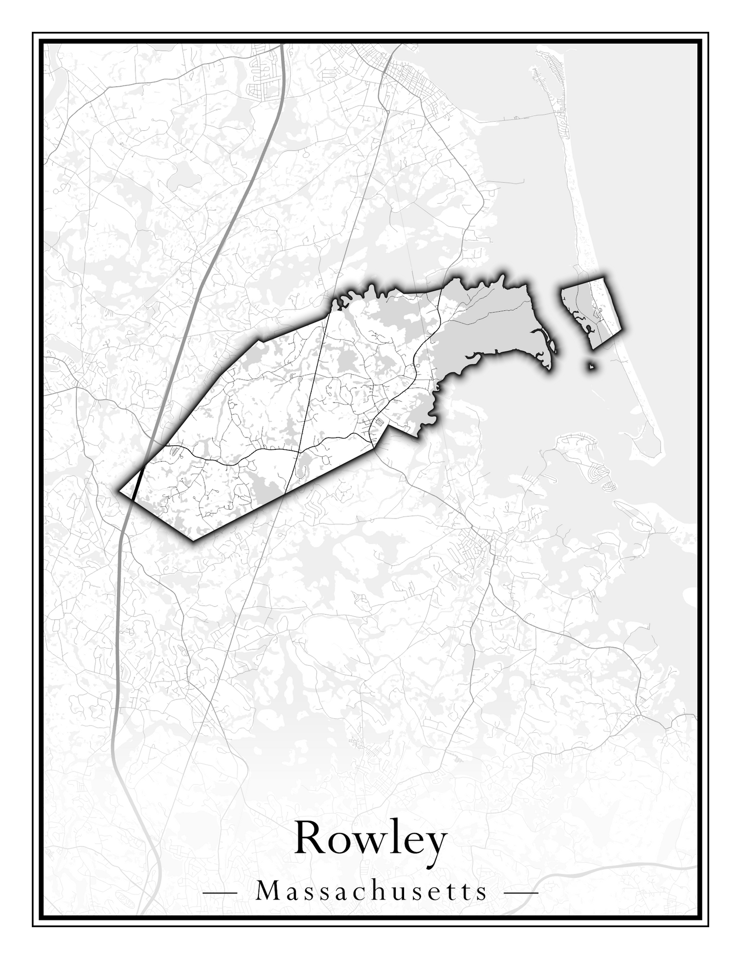 Massachusetts Towns - Street Map (Rowe - Russell)