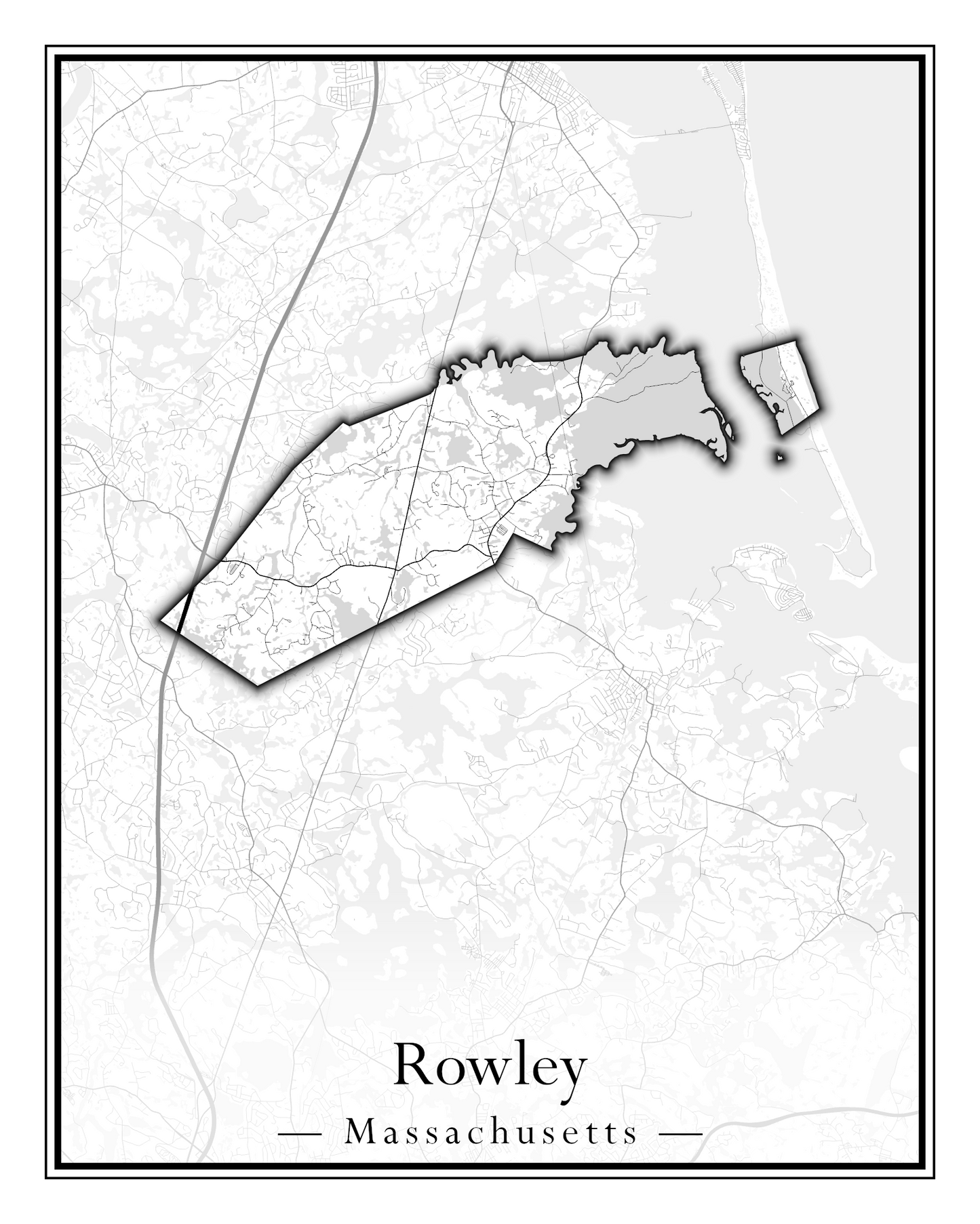 Massachusetts Towns - Street Map (Rowe - Russell)