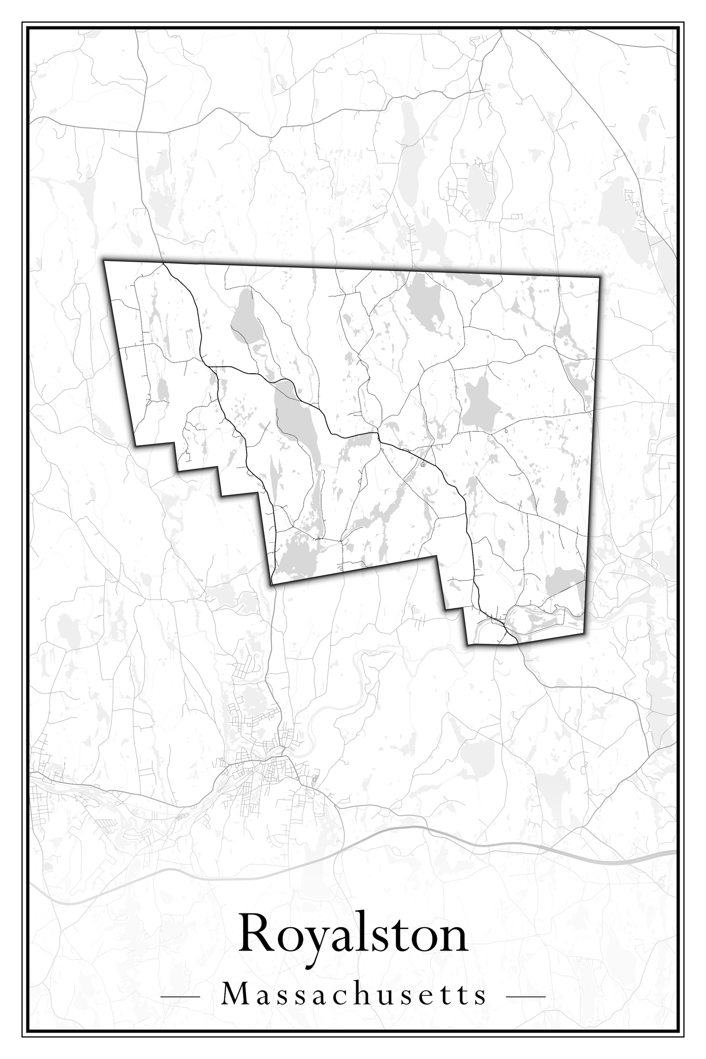 Massachusetts Towns - Street Map (Rowe - Russell)