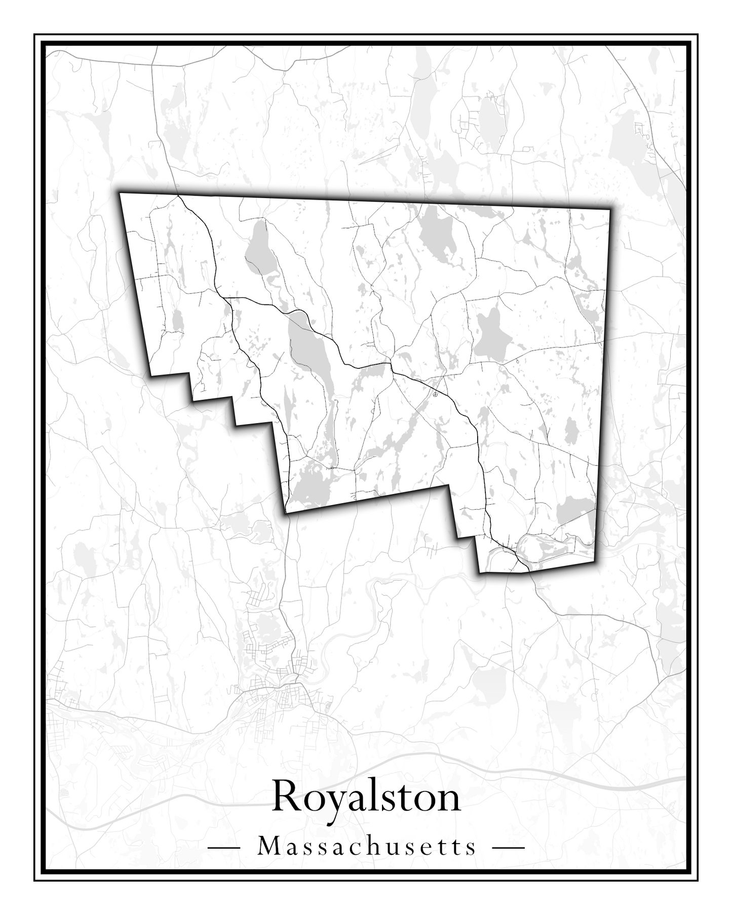 Massachusetts Towns - Street Map (Rowe - Russell)