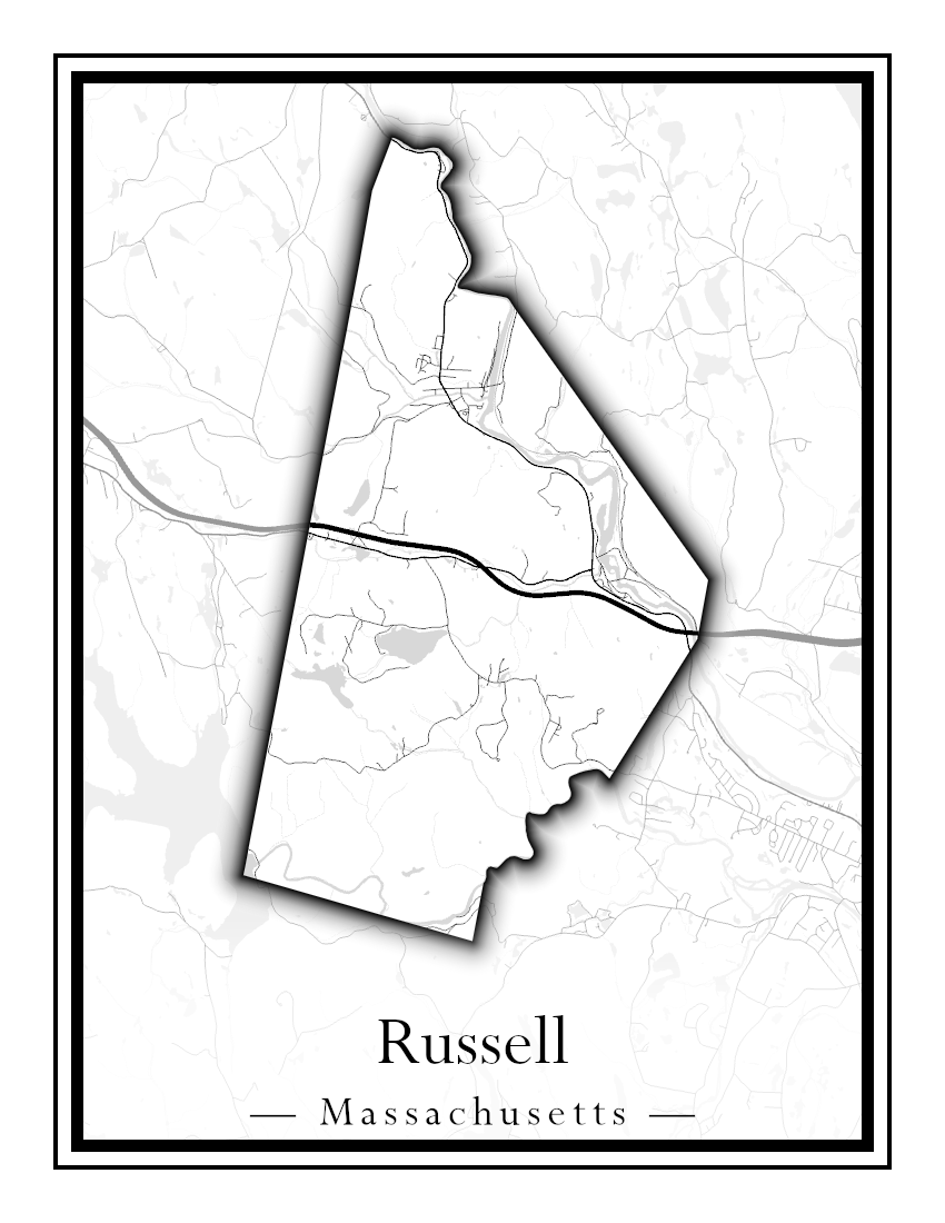 Massachusetts Towns - Street Map (Rowe - Russell)