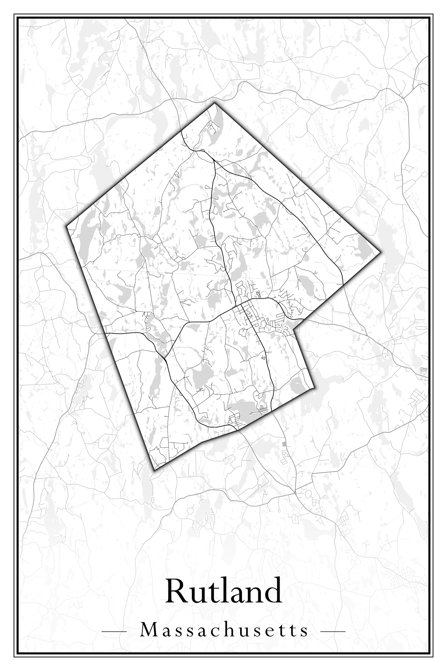 Massachusetts Towns - Street Map (Rutland - Sandisfield)