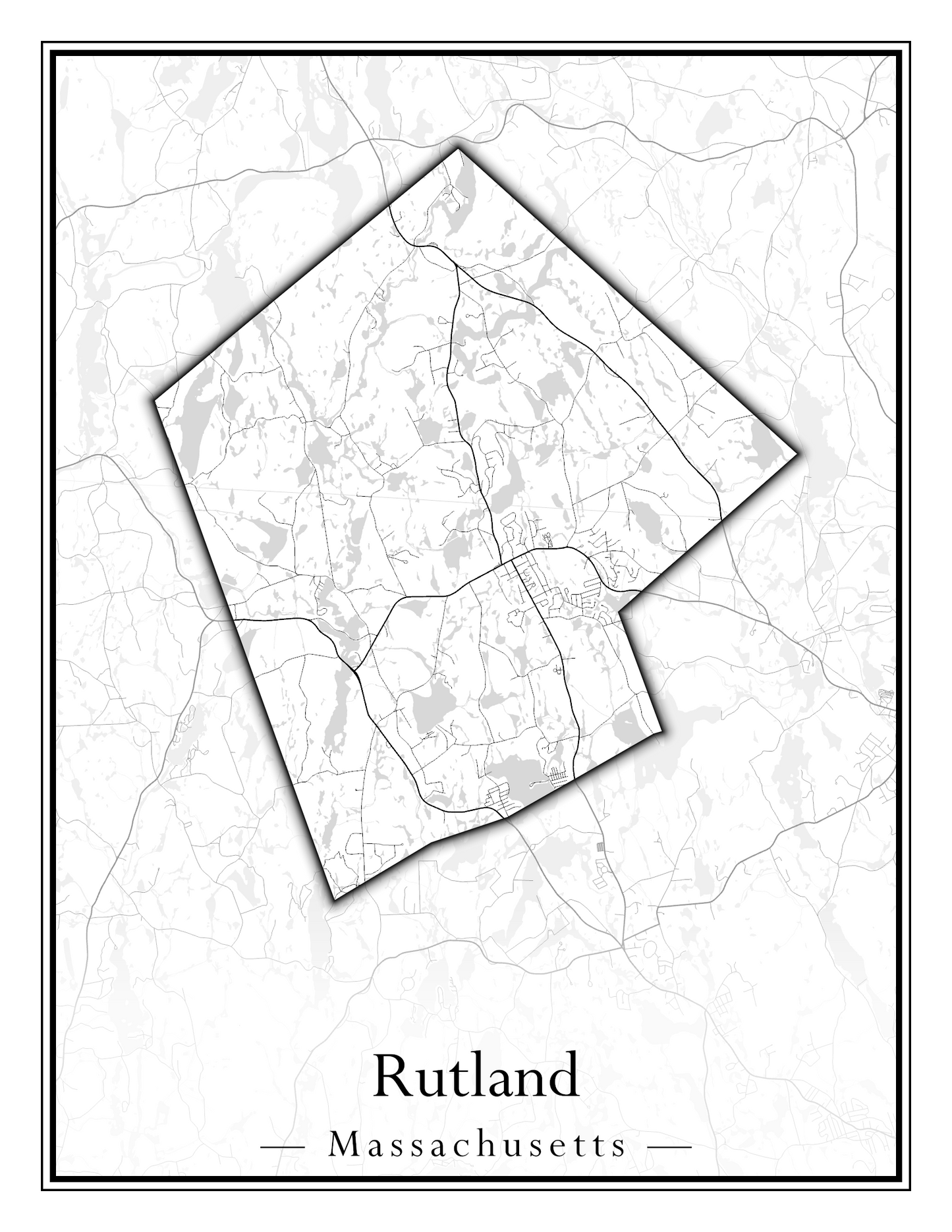 Massachusetts Towns - Street Map (Rutland - Sandisfield)