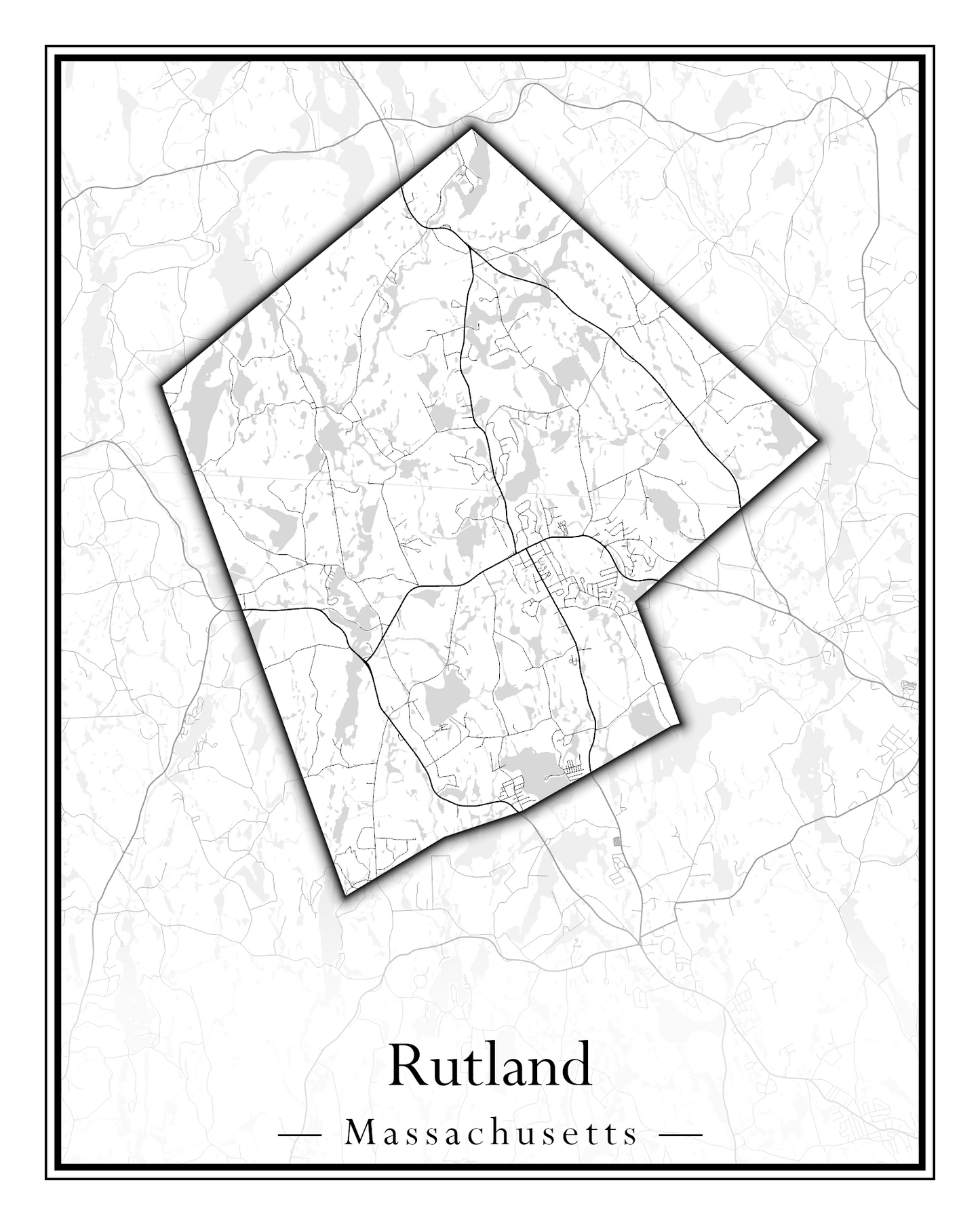 Massachusetts Towns - Street Map (Rutland - Sandisfield)