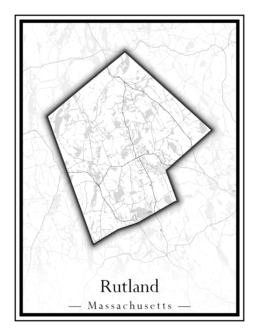 Massachusetts Towns - Street Map (Rutland - Sandisfield)