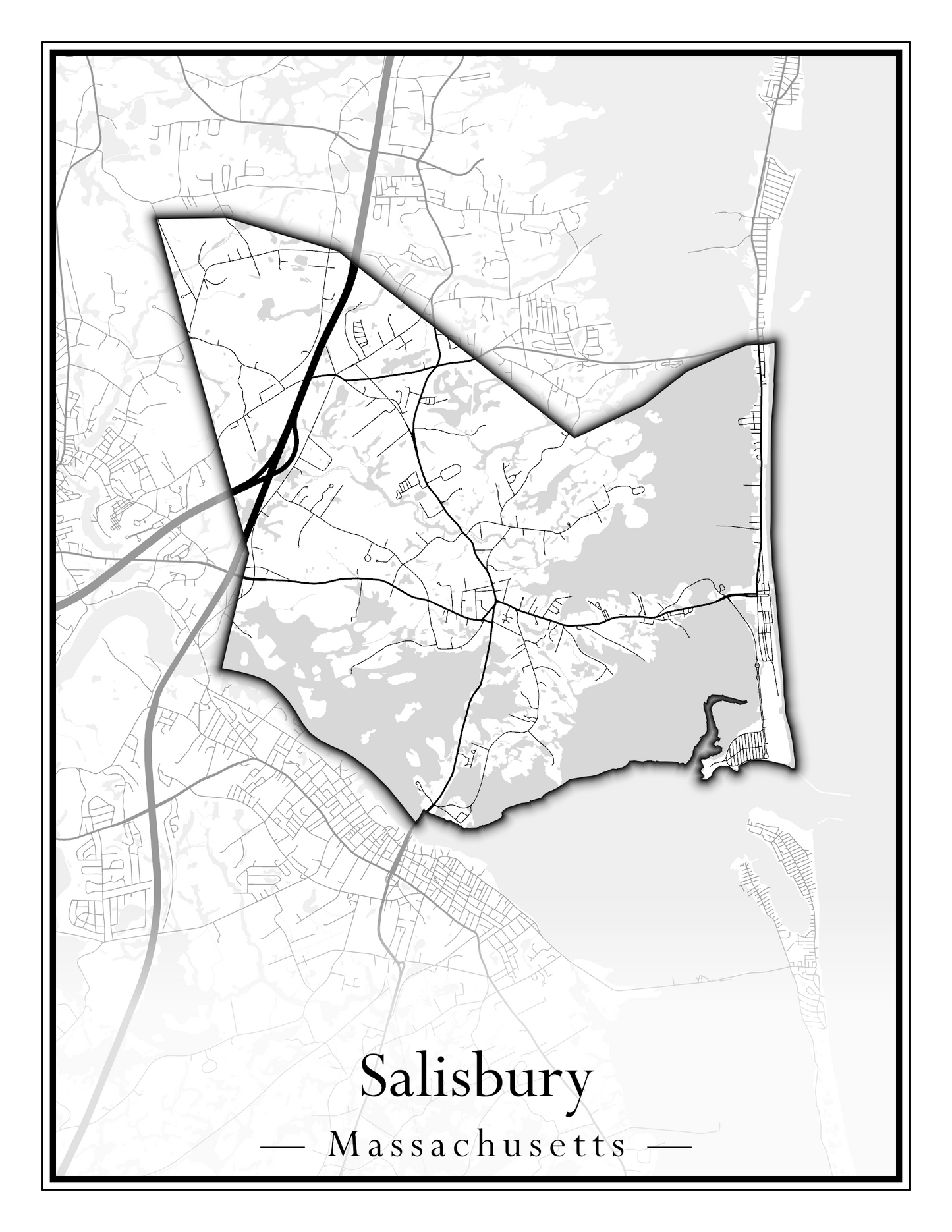 Massachusetts Towns - Street Map (Rutland - Sandisfield)