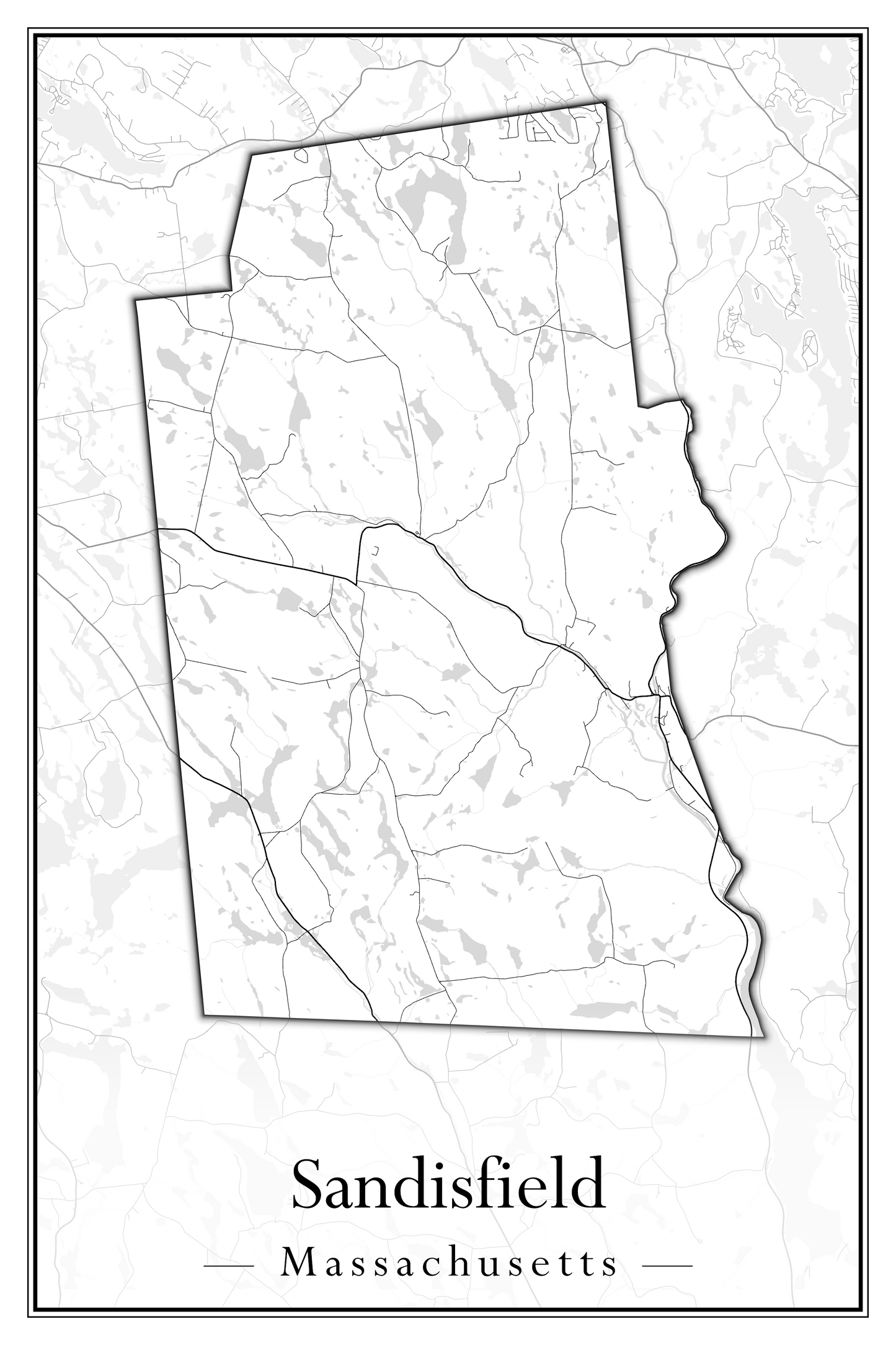 Massachusetts Towns - Street Map (Rutland - Sandisfield)