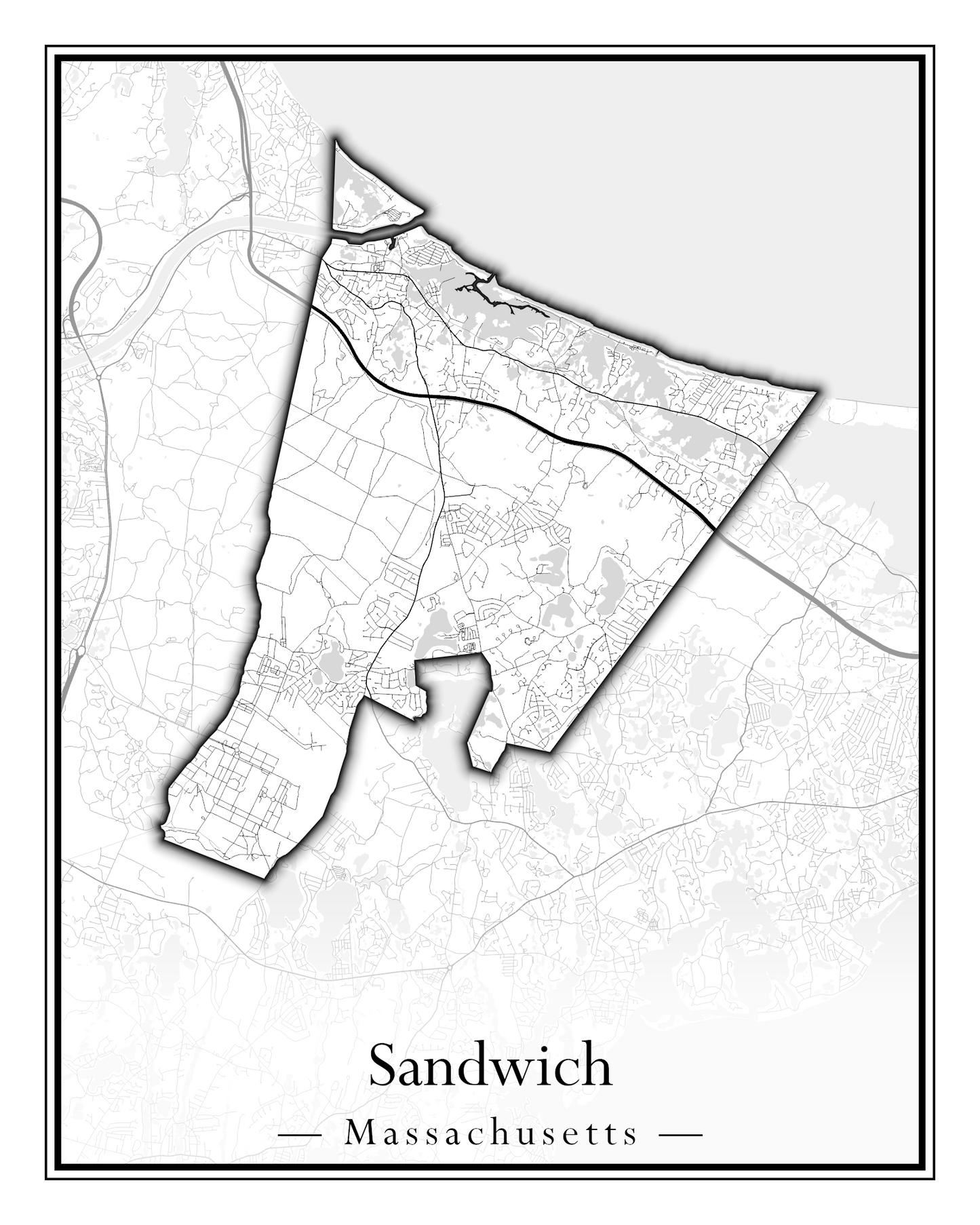 Massachusetts Towns - Street Map (Sandwich - Scituate)