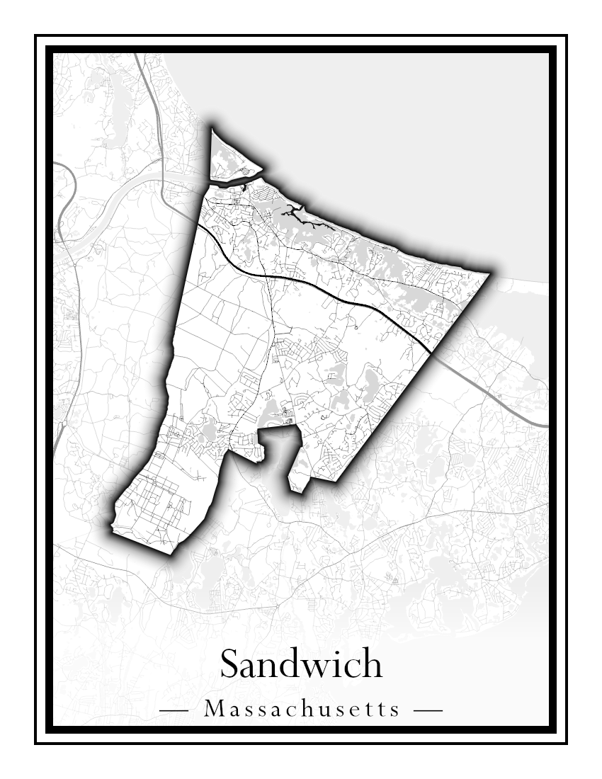 Massachusetts Towns - Street Map (Sandwich - Scituate)