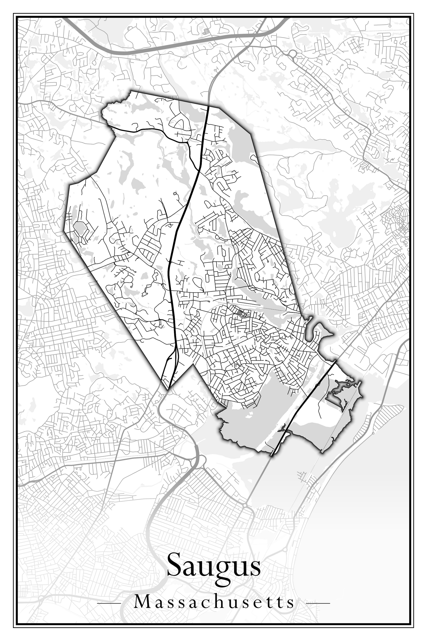 Massachusetts Towns - Street Map (Sandwich - Scituate)