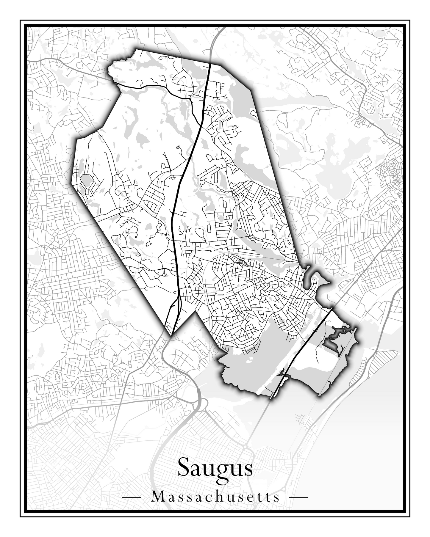 Massachusetts Towns - Street Map (Sandwich - Scituate)