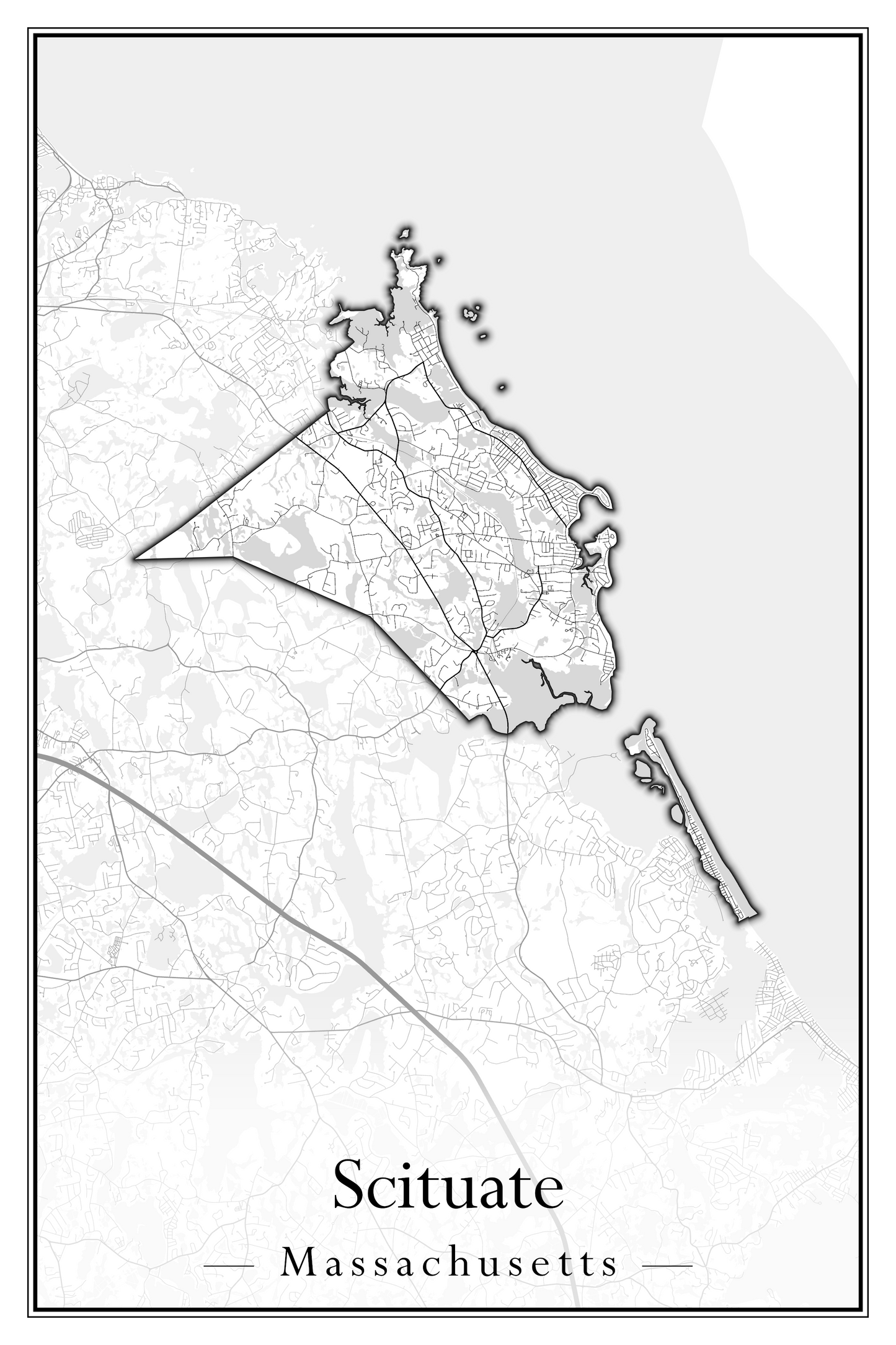 Massachusetts Towns - Street Map (Sandwich - Scituate)