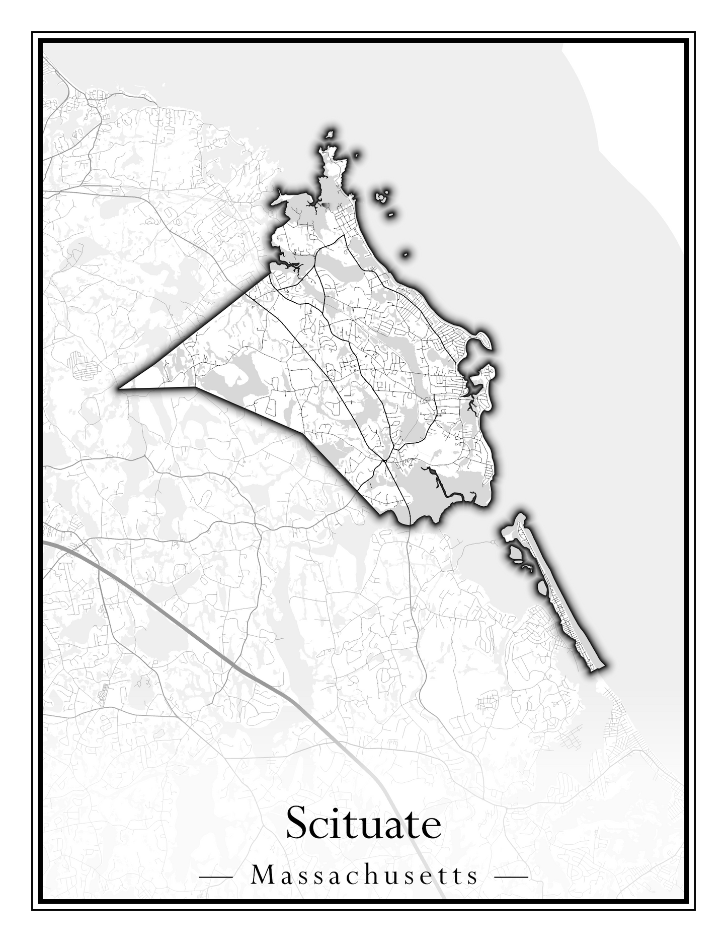 Massachusetts Towns - Street Map (Sandwich - Scituate)