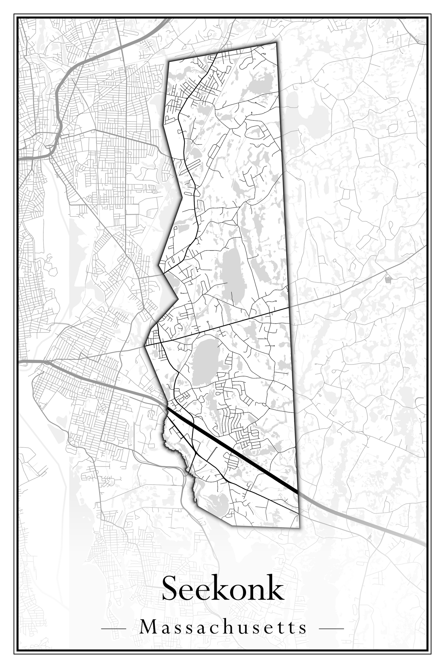 Massachusetts Towns - Street Map (Seekonk - Shelburne)