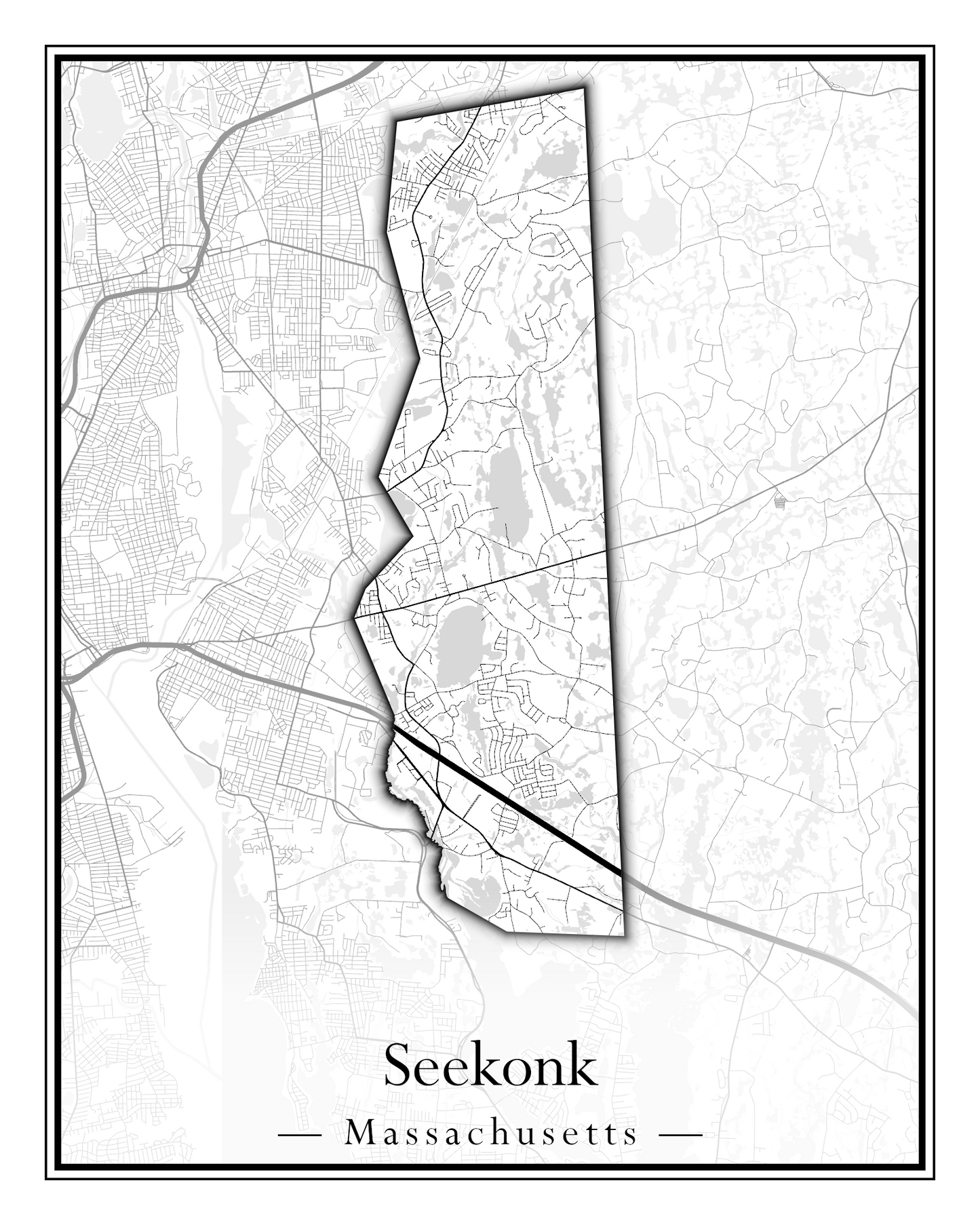 Massachusetts Towns - Street Map (Seekonk - Shelburne)