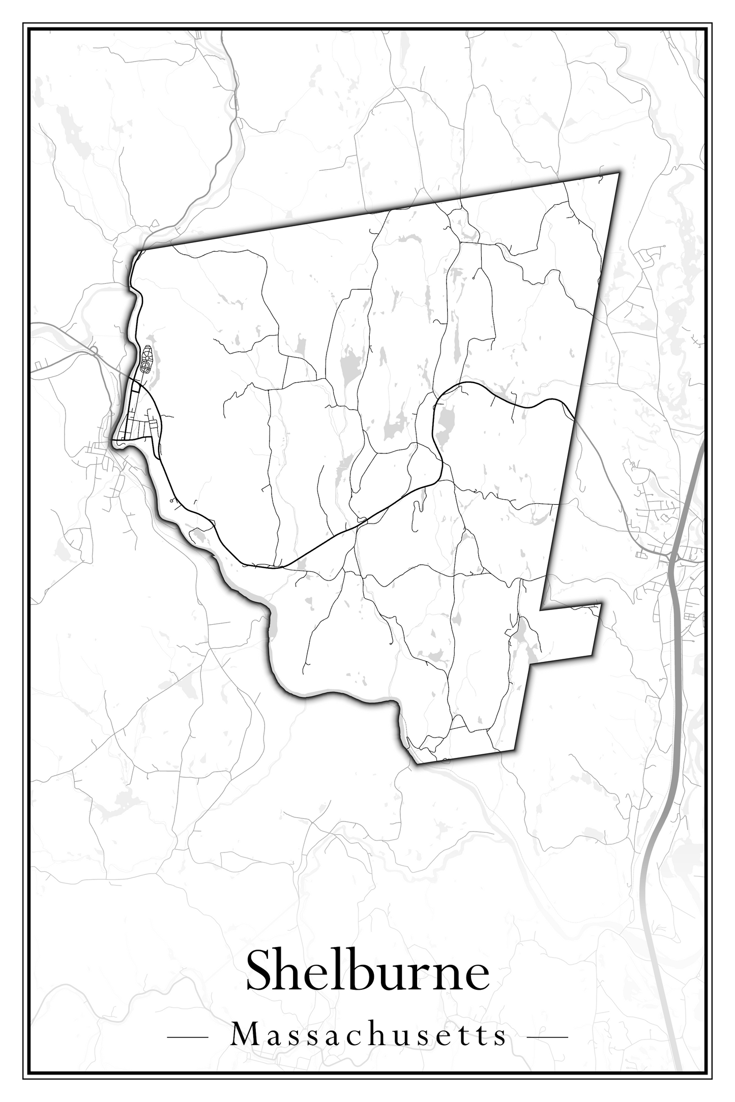 Massachusetts Towns - Street Map (Seekonk - Shelburne)