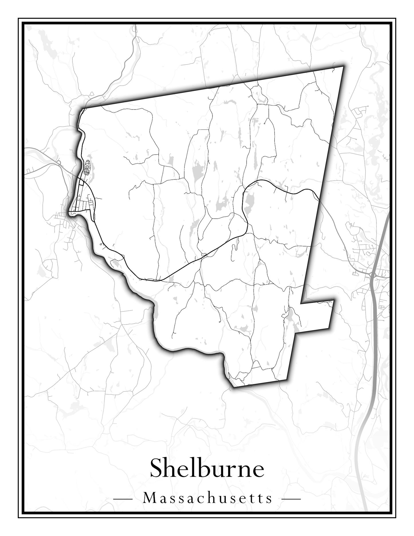 Massachusetts Towns - Street Map (Seekonk - Shelburne)