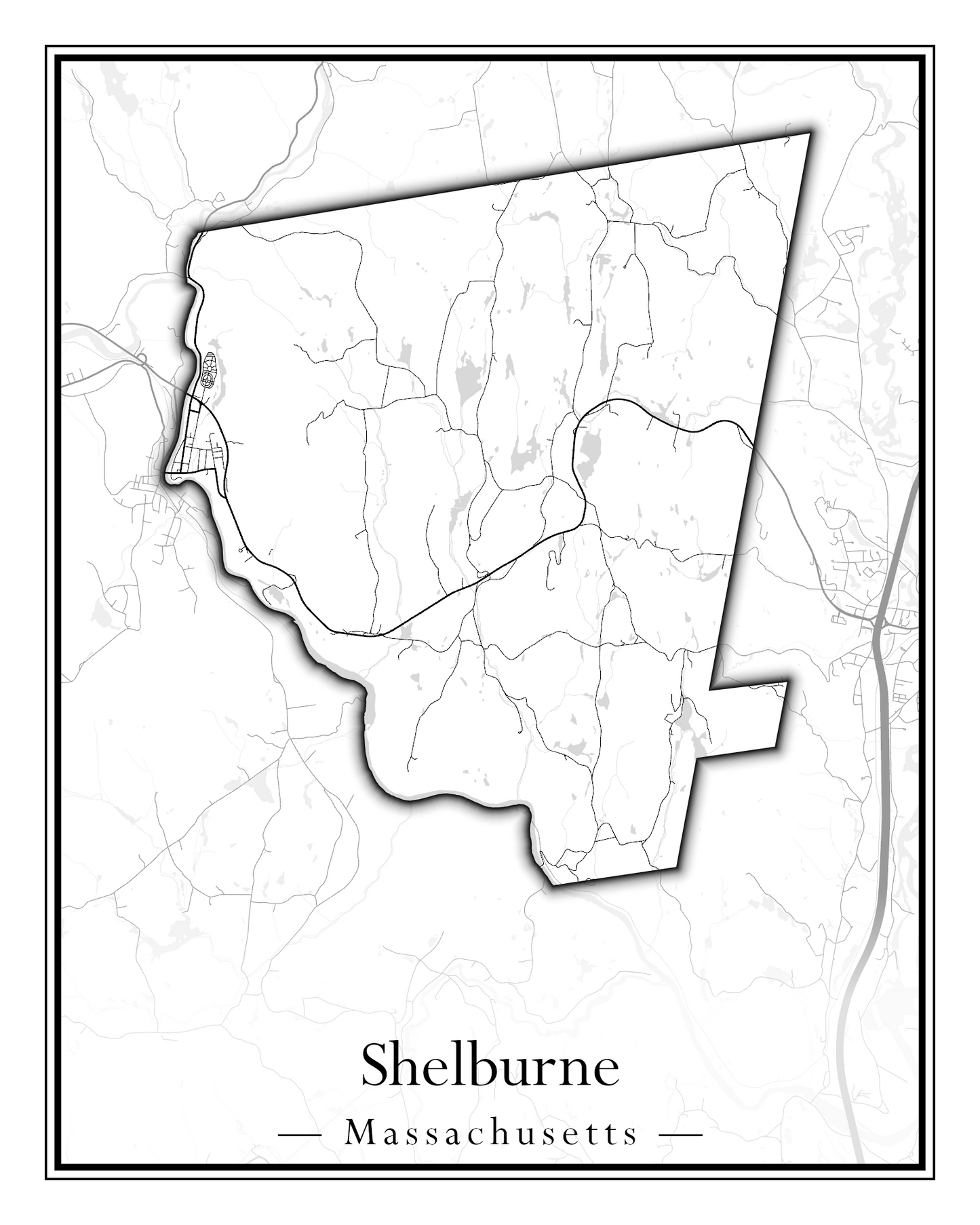 Massachusetts Towns - Street Map (Seekonk - Shelburne)