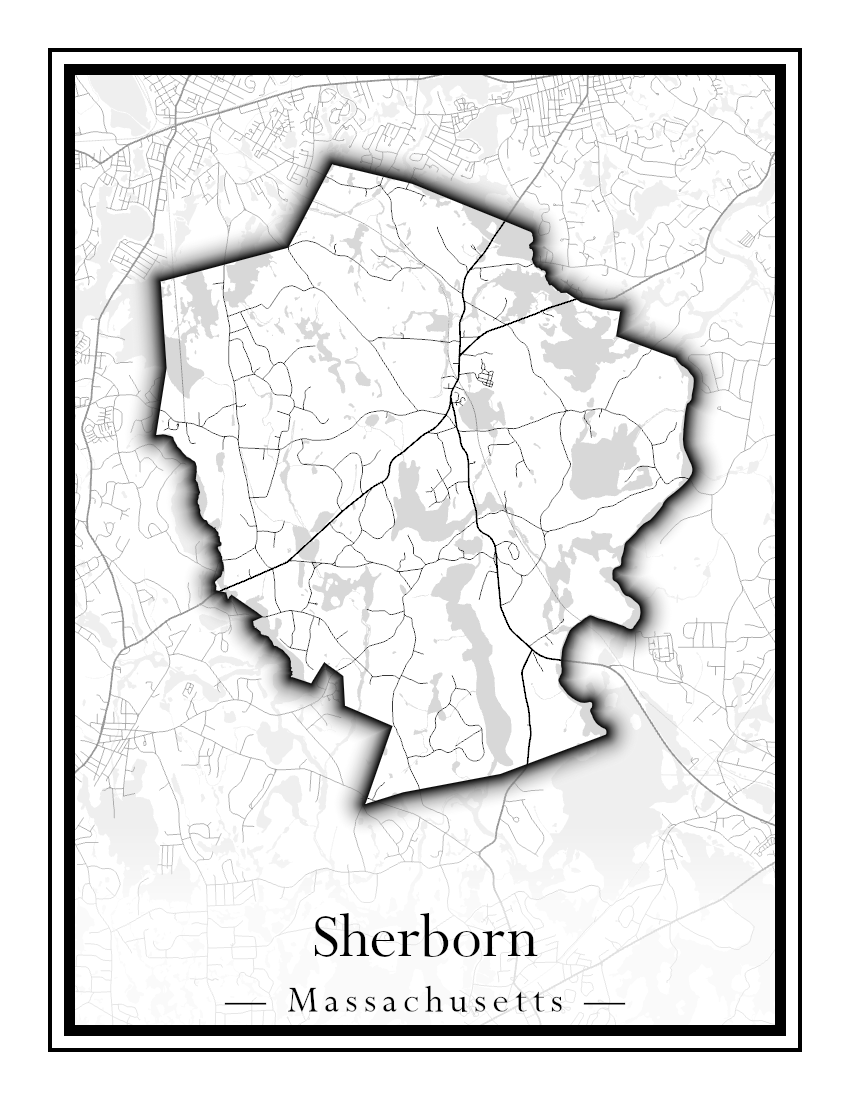 Massachusetts Towns - Street Map (Sherborn - Shutesbury)