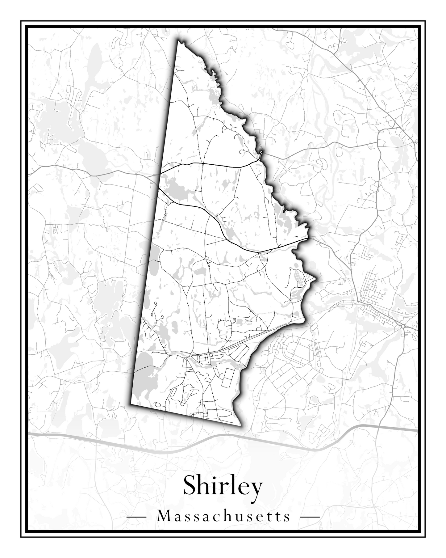 Massachusetts Towns - Street Map (Sherborn - Shutesbury)