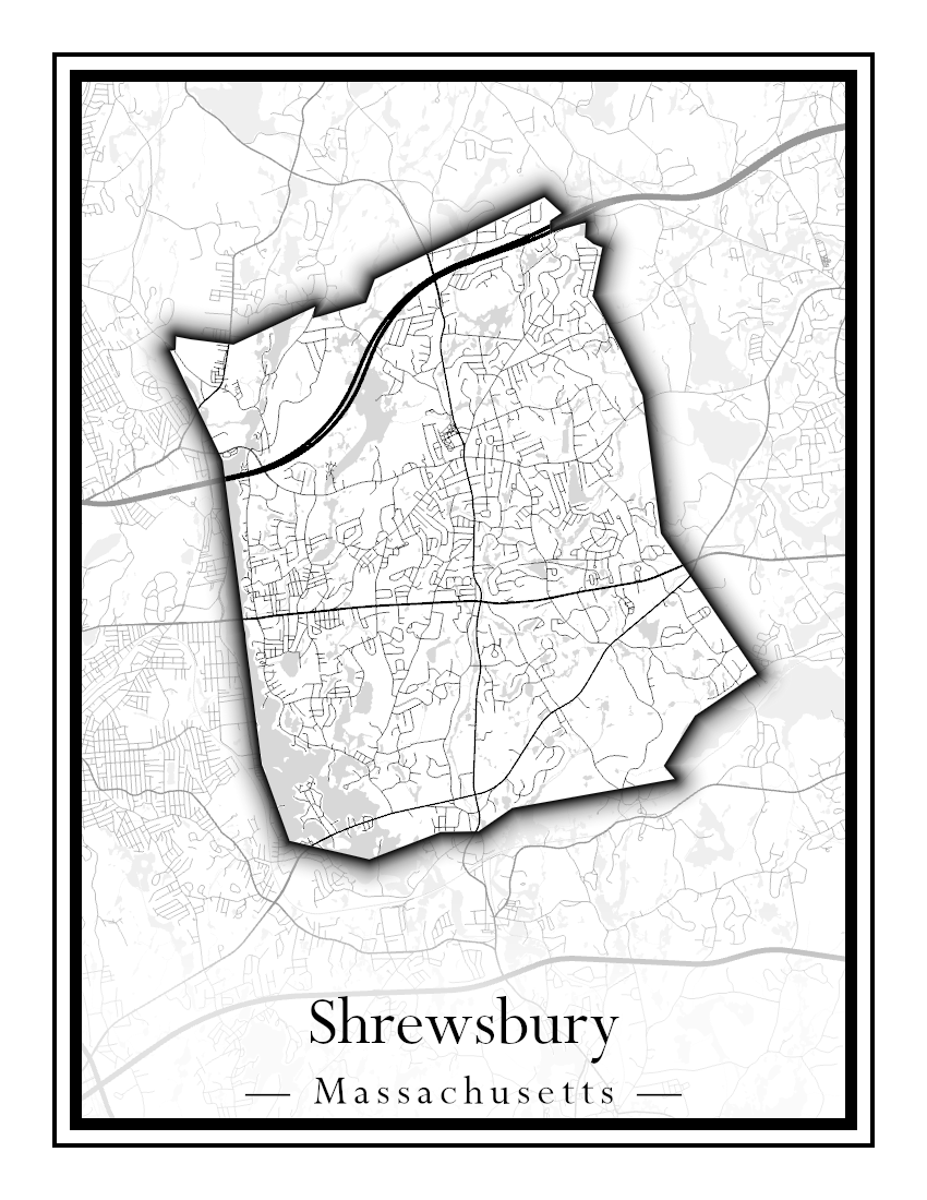 Massachusetts Towns - Street Map (Sherborn - Shutesbury)