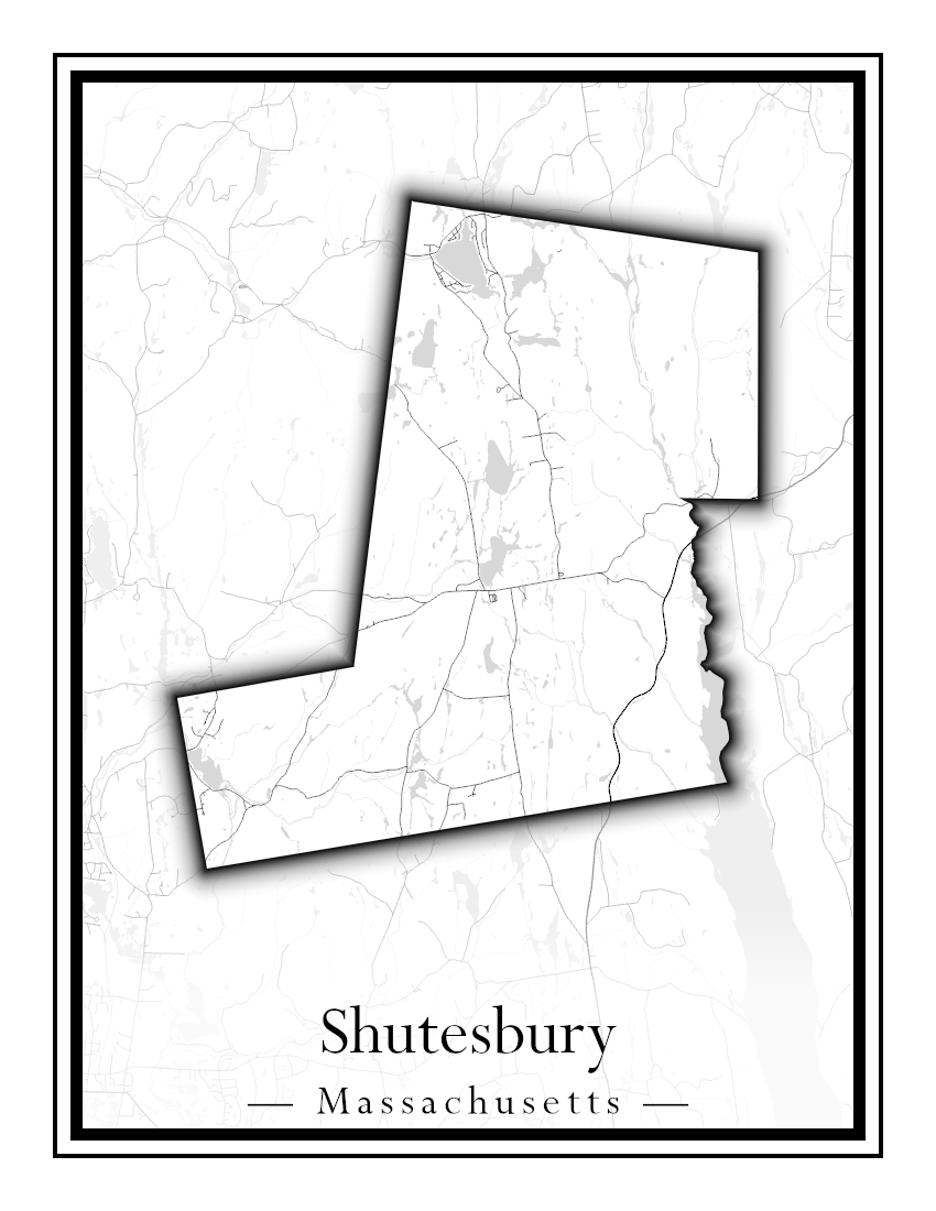 Massachusetts Towns - Street Map (Sherborn - Shutesbury)