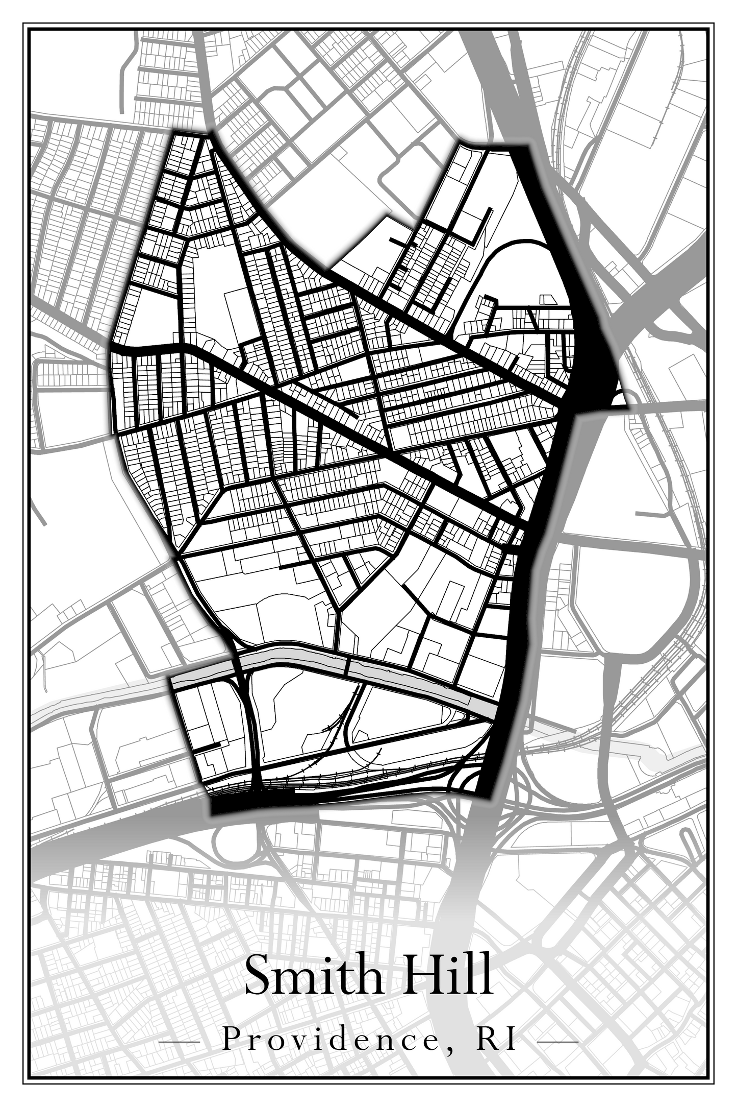 Providence Neighborhoods - Street Map (Silver Lake - Upper South Providence)