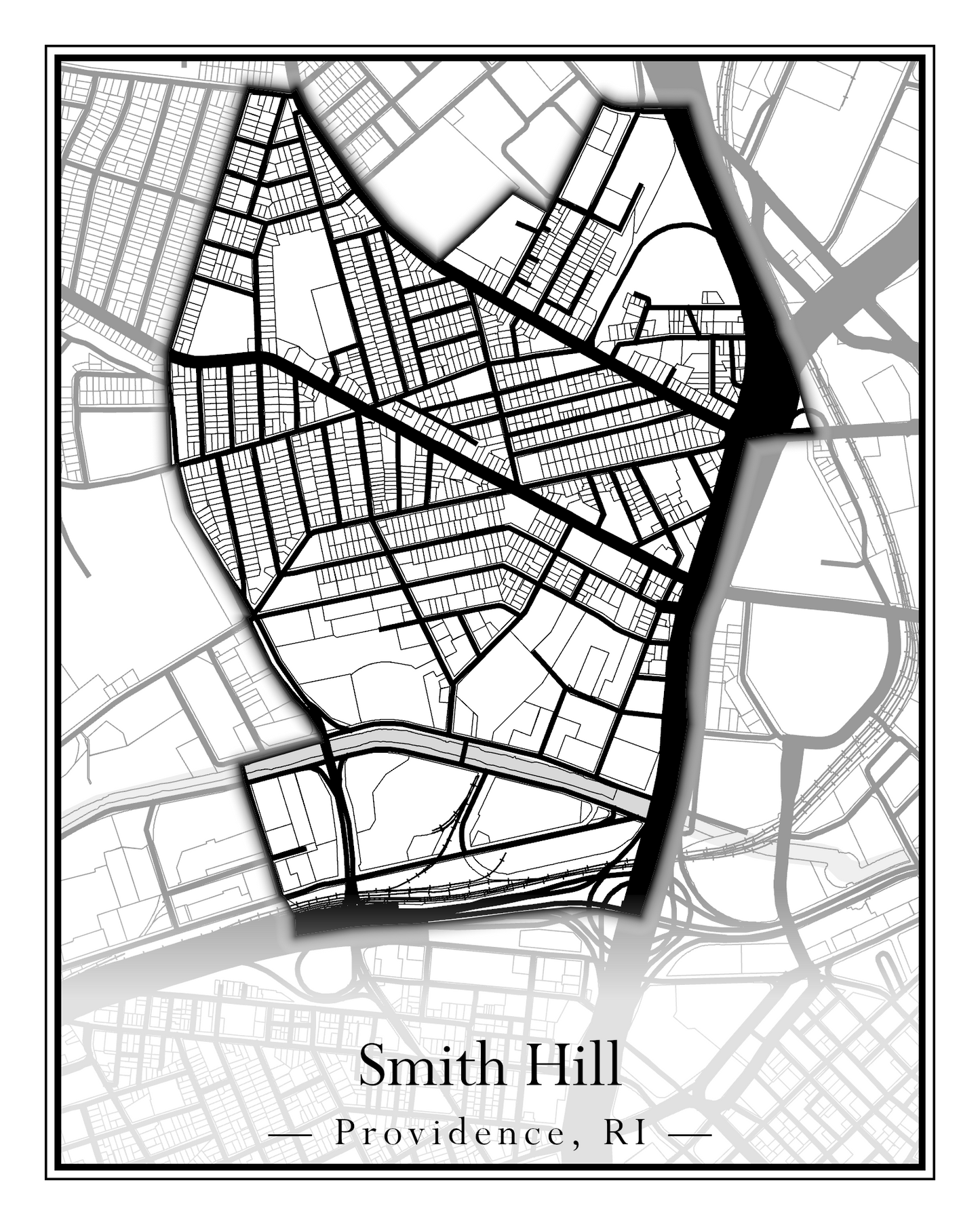 Providence Neighborhoods - Street Map (Silver Lake - Upper South Providence)