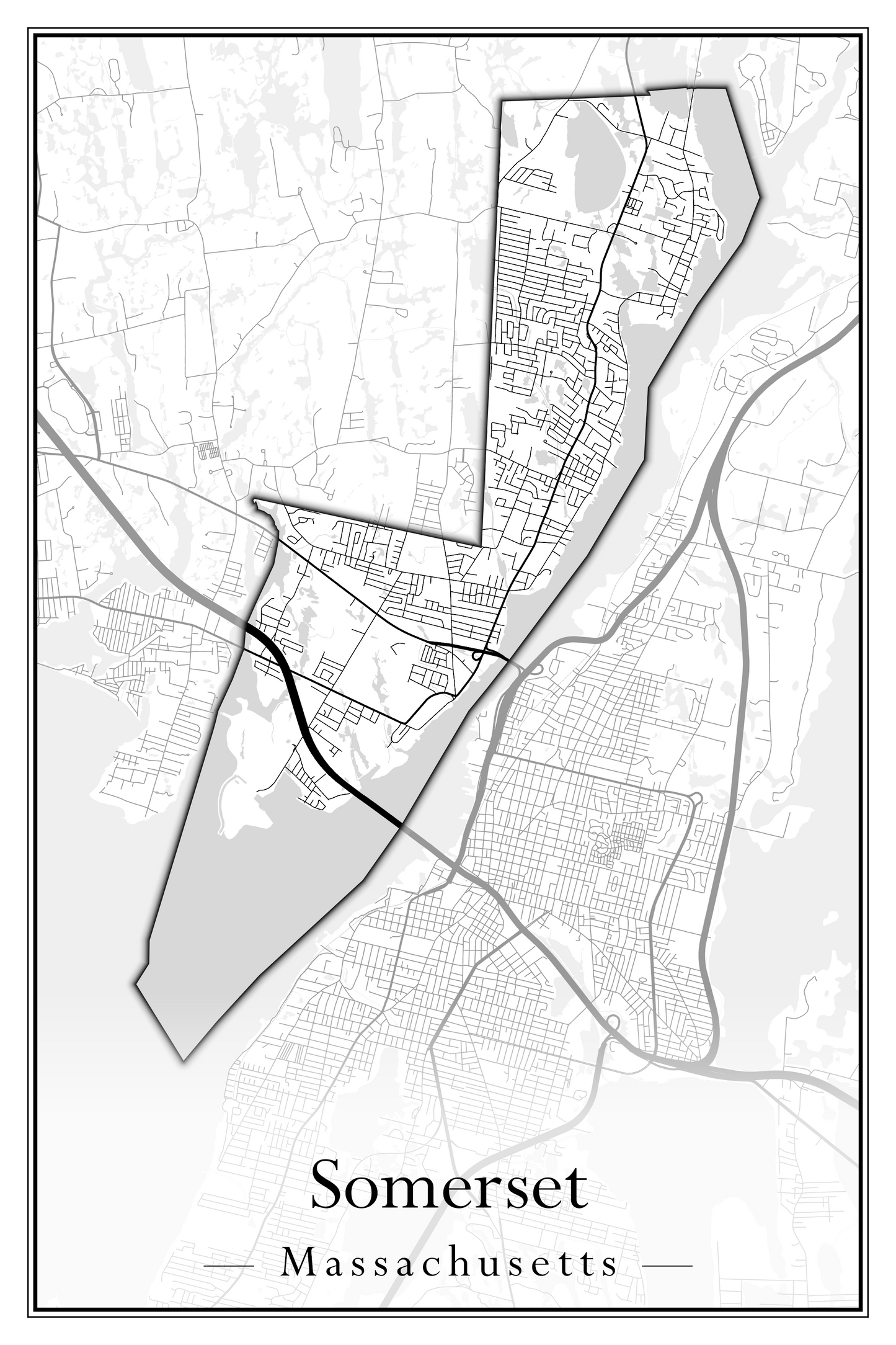 Massachusetts Towns - Street Map (Somerset - Southampton)