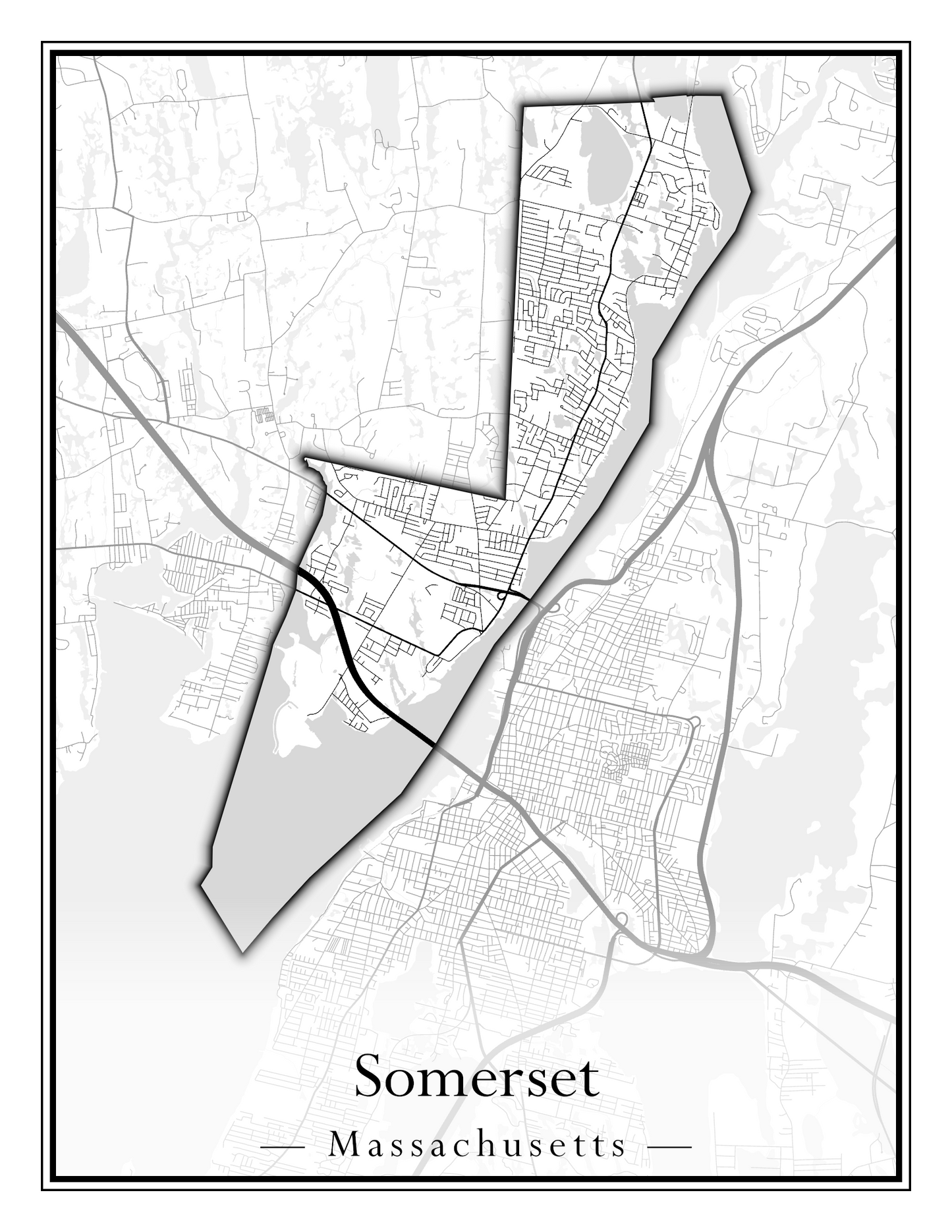 Massachusetts Towns - Street Map (Somerset - Southampton)