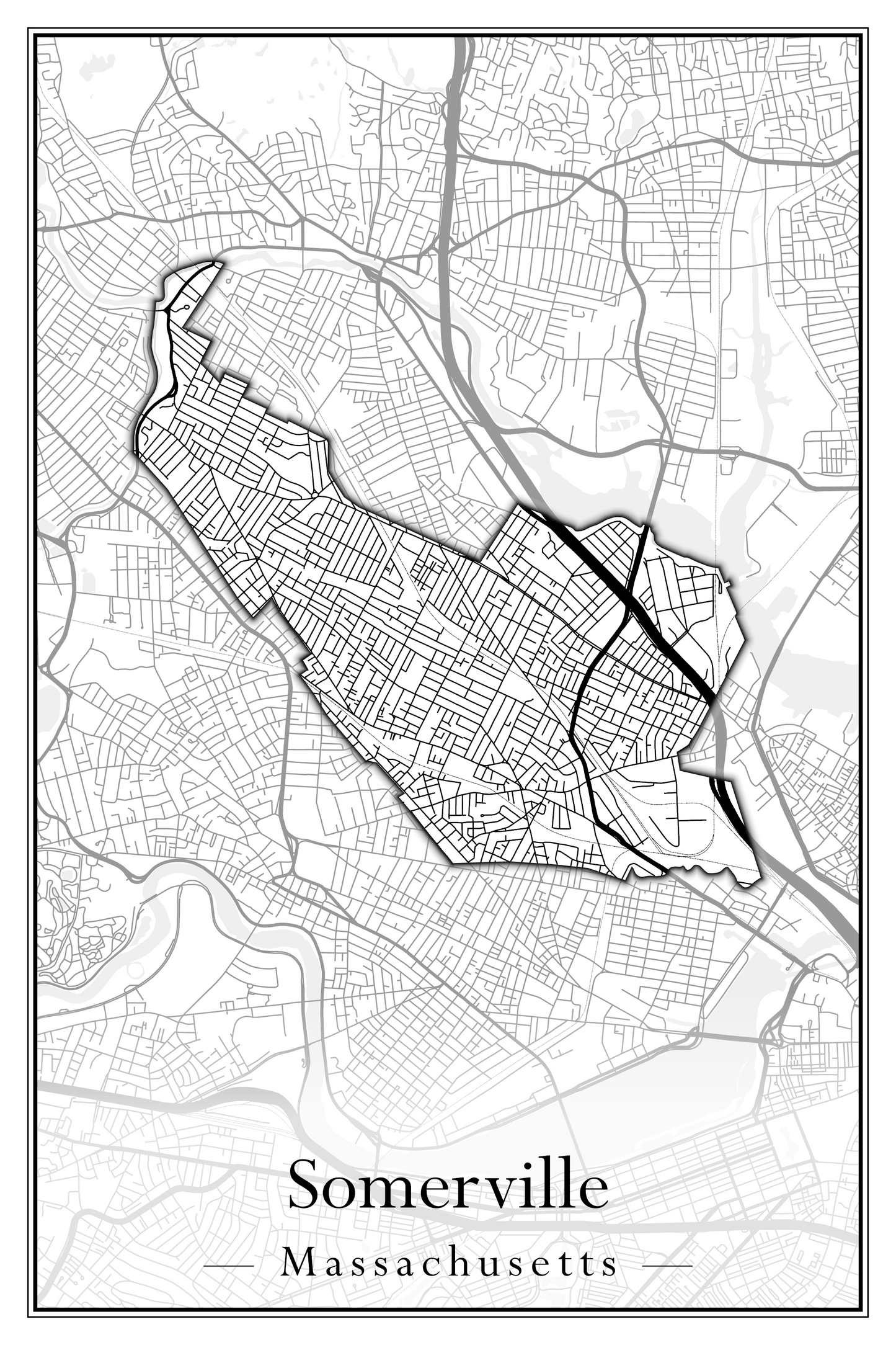 Massachusetts Towns - Street Map (Somerset - Southampton)