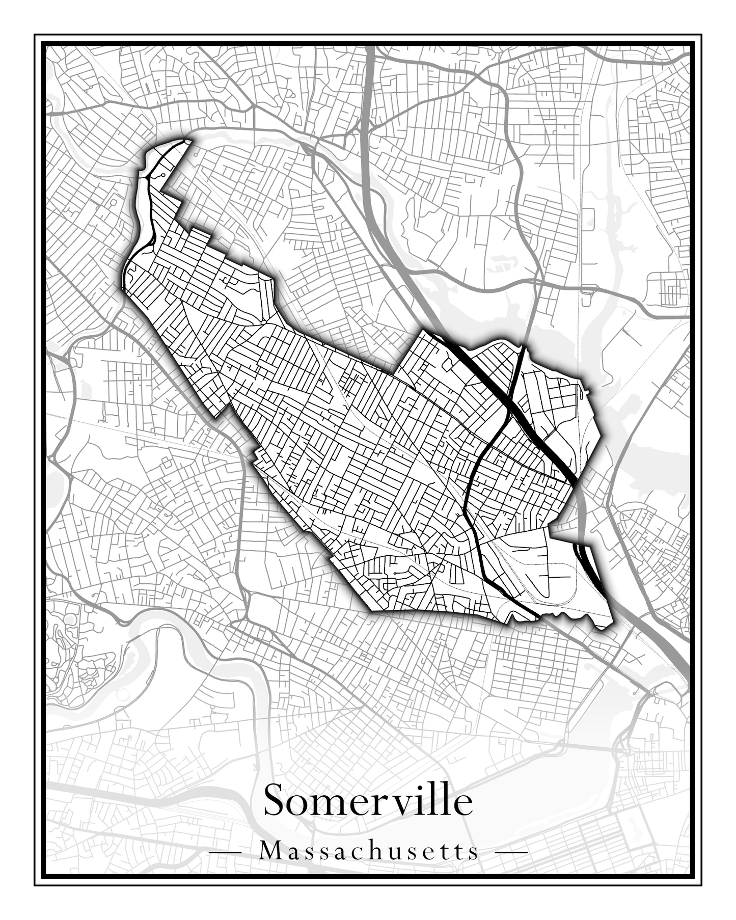 Massachusetts Towns - Street Map (Somerset - Southampton)